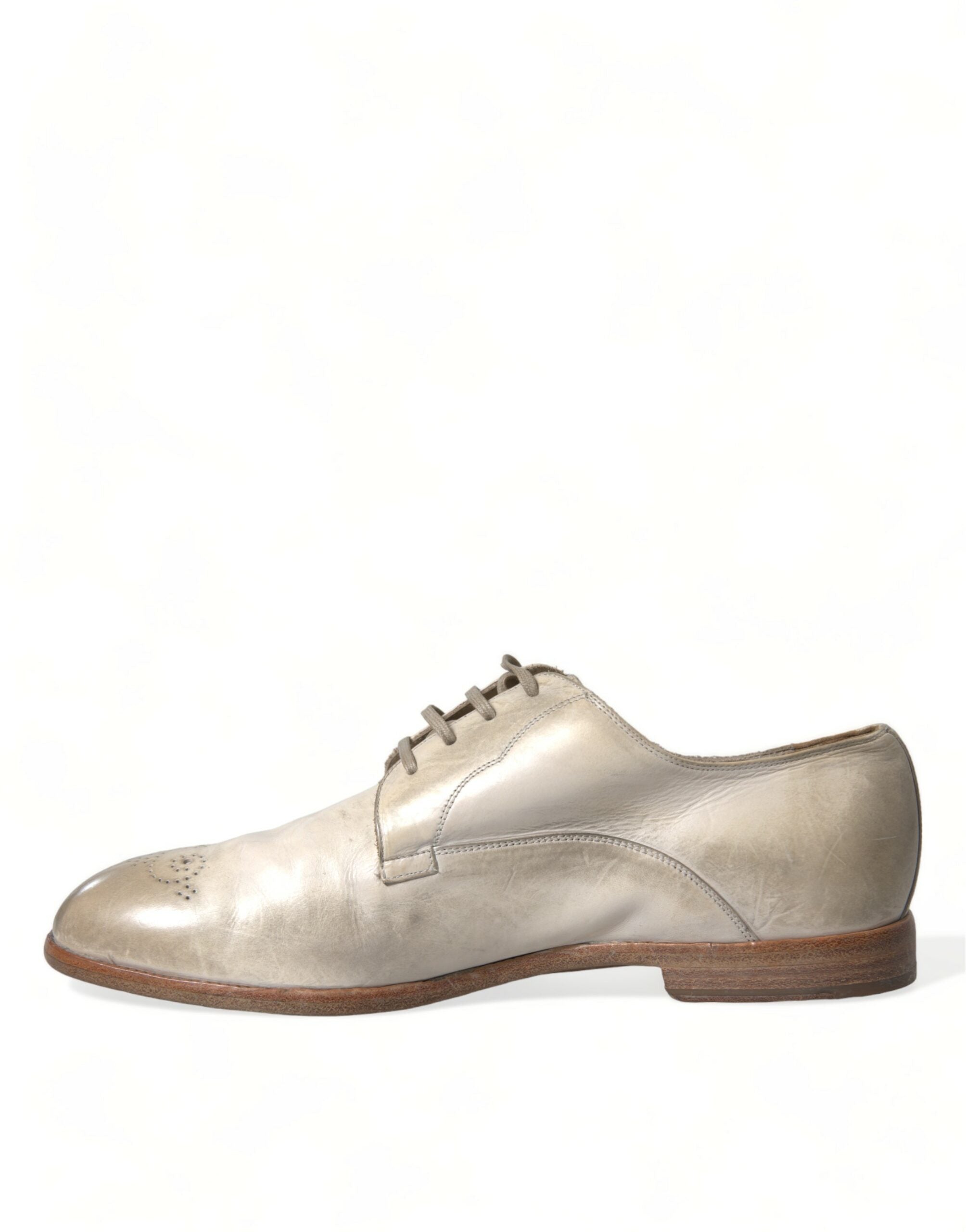 Witte, verweerde leren derby-schoenen