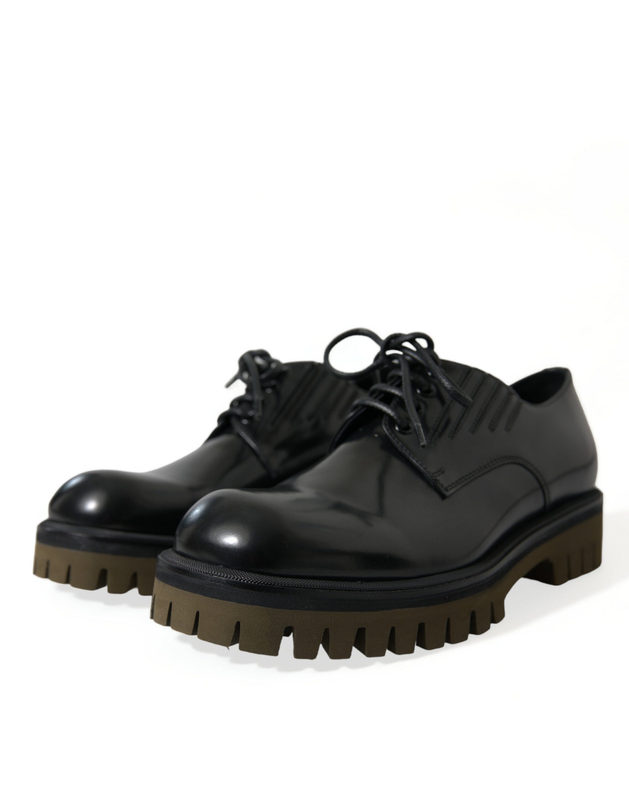 Zwarte leren veterschoenen voor heren