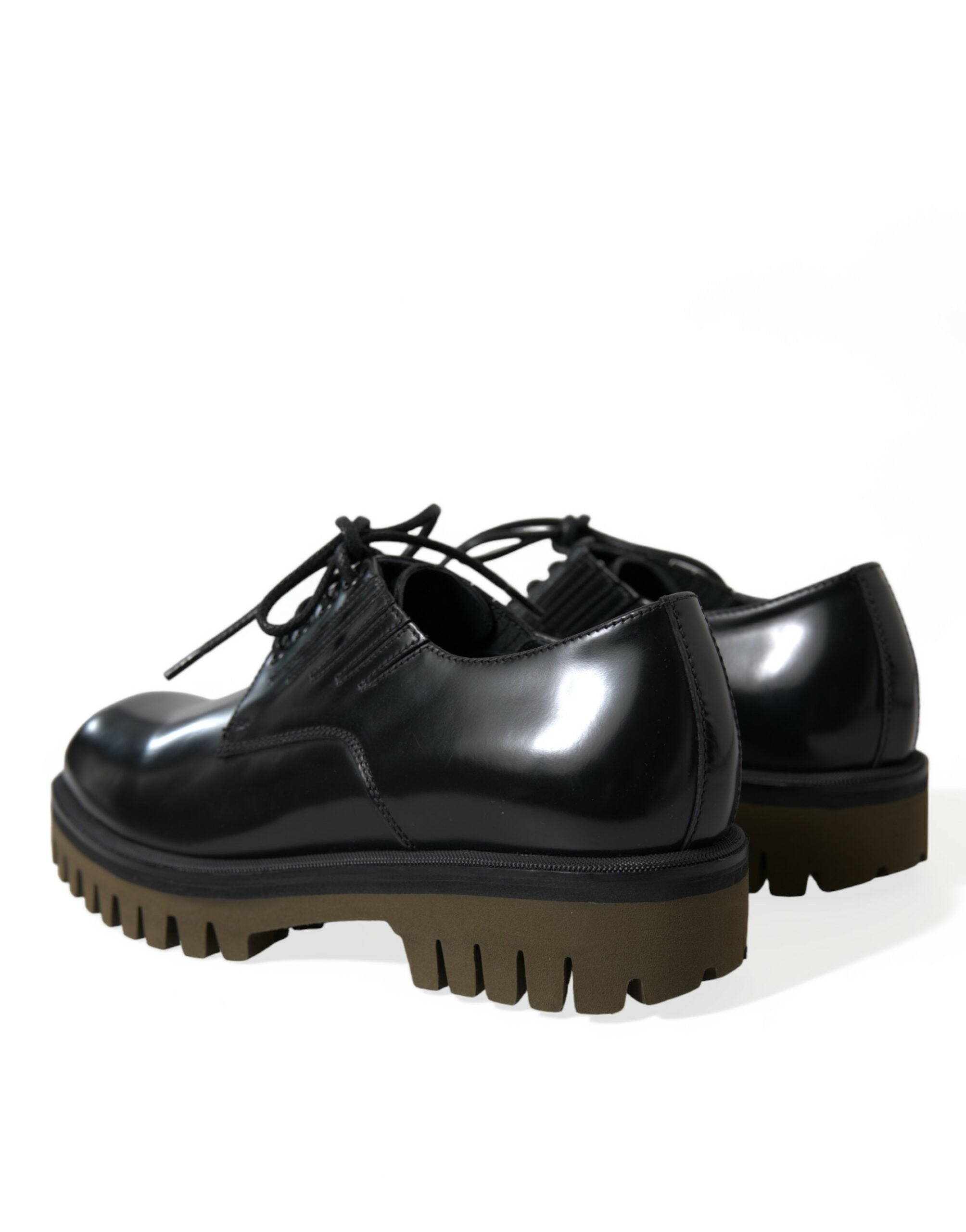 Zwarte leren veterschoenen voor heren