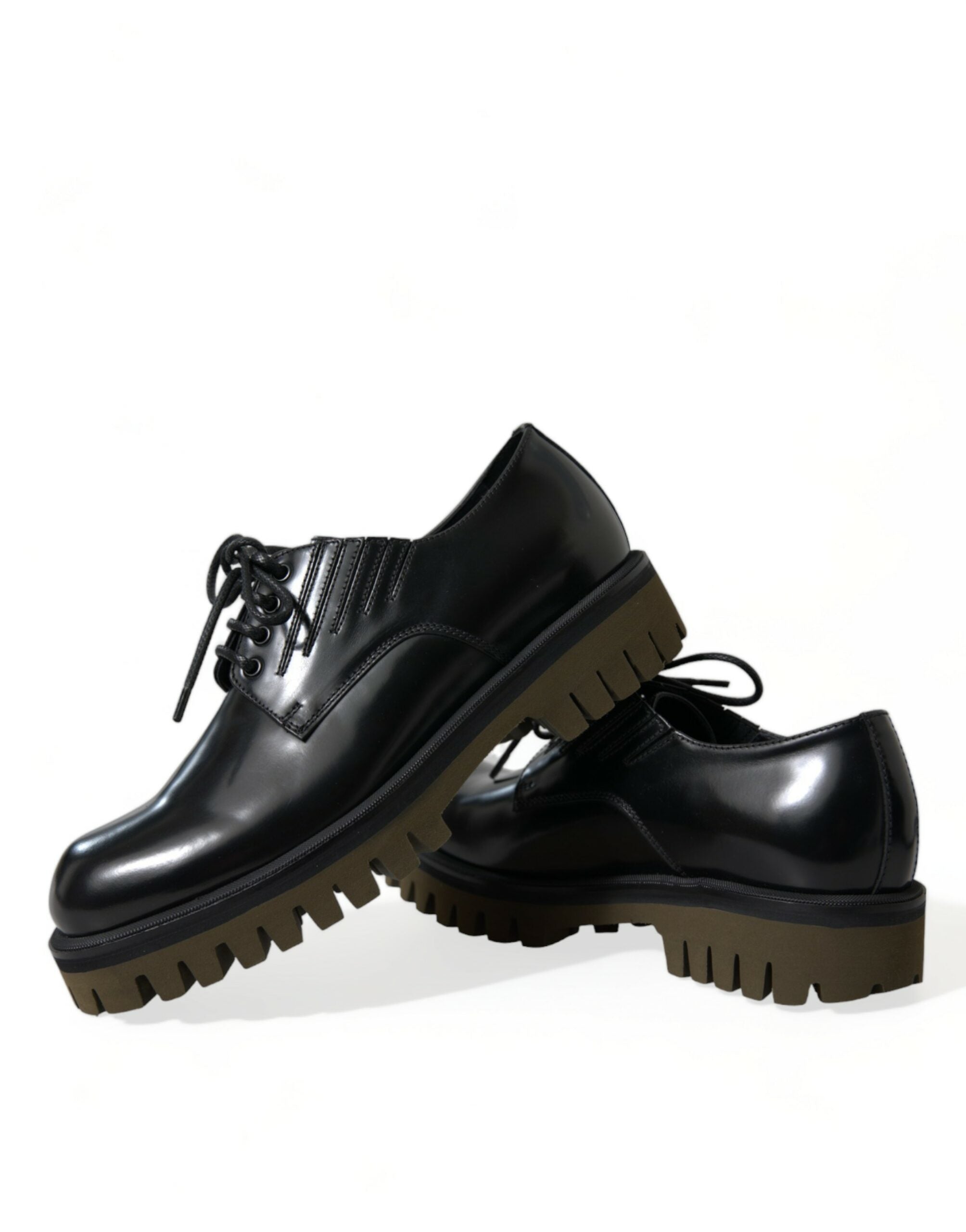 Zwarte leren veterschoenen voor heren