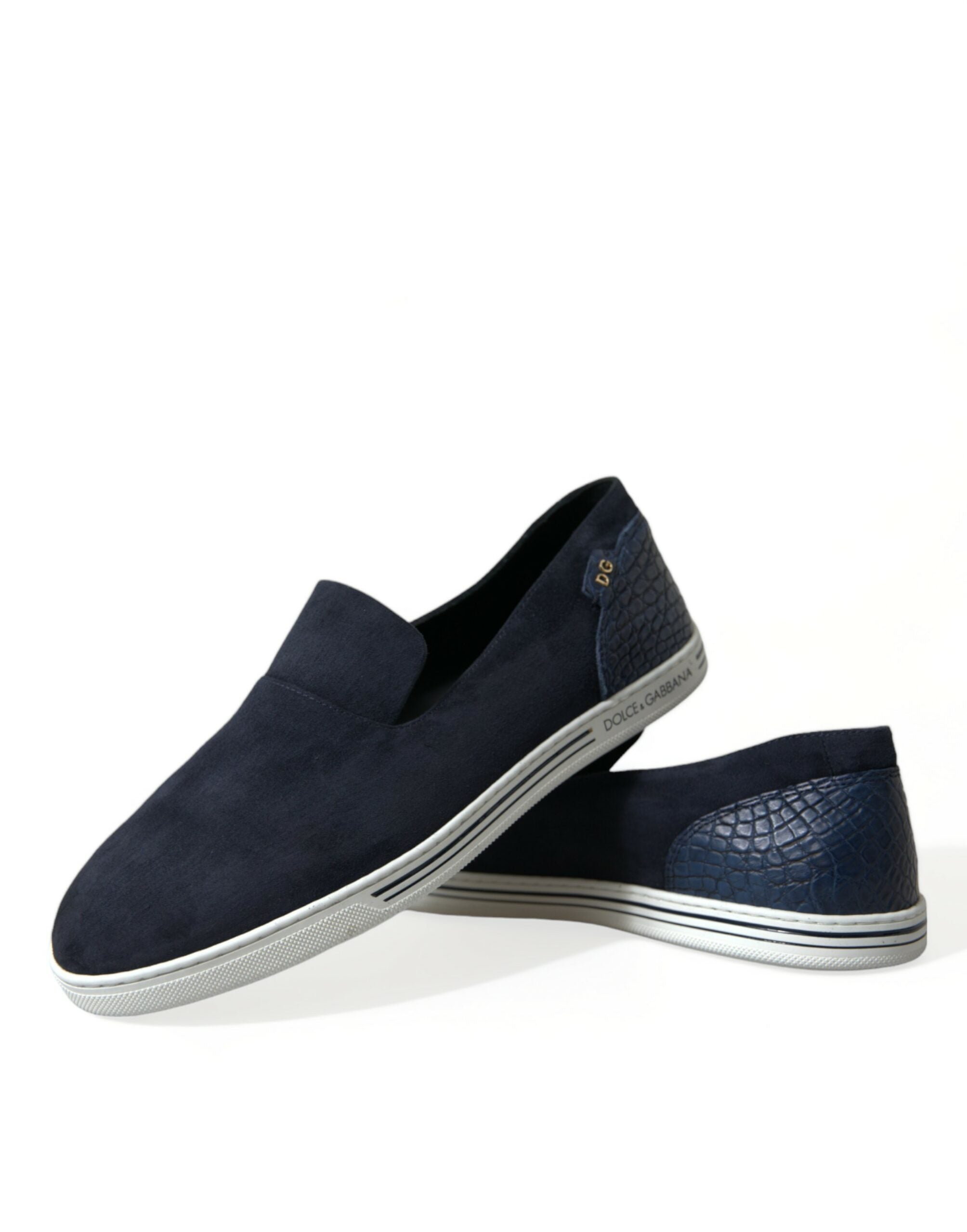 Blauwe suède Caiman loafers Saint Tropez schoenen