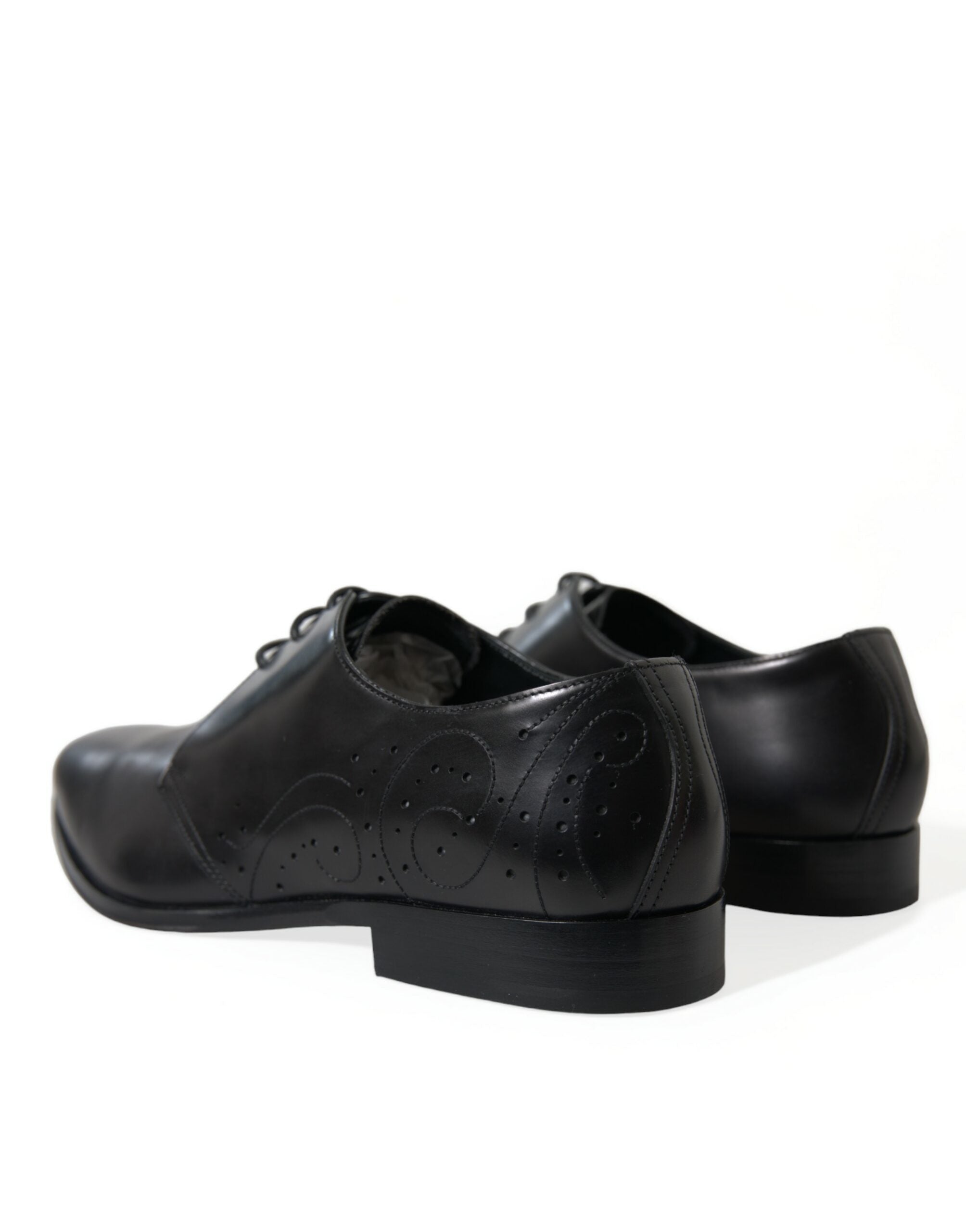 Zwarte leren veterschoenen voor formele derby's