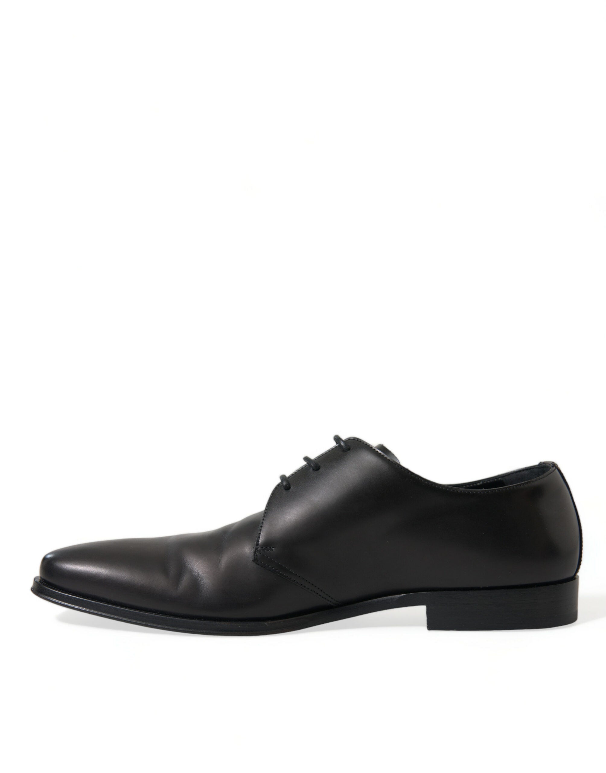 Zwarte leren veterschoenen voor formele derby's