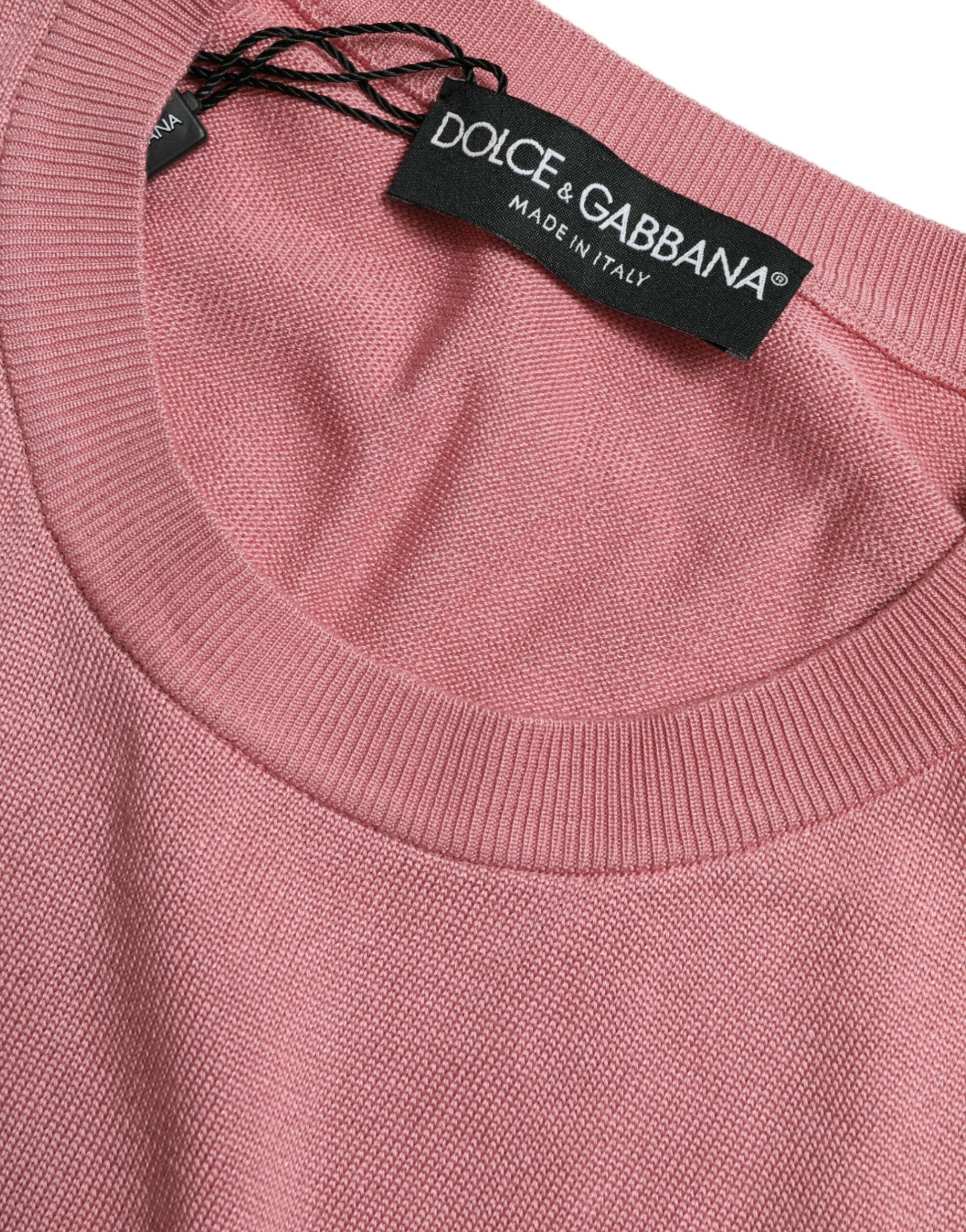 Roze tanktop met ronde hals en korte mouwen