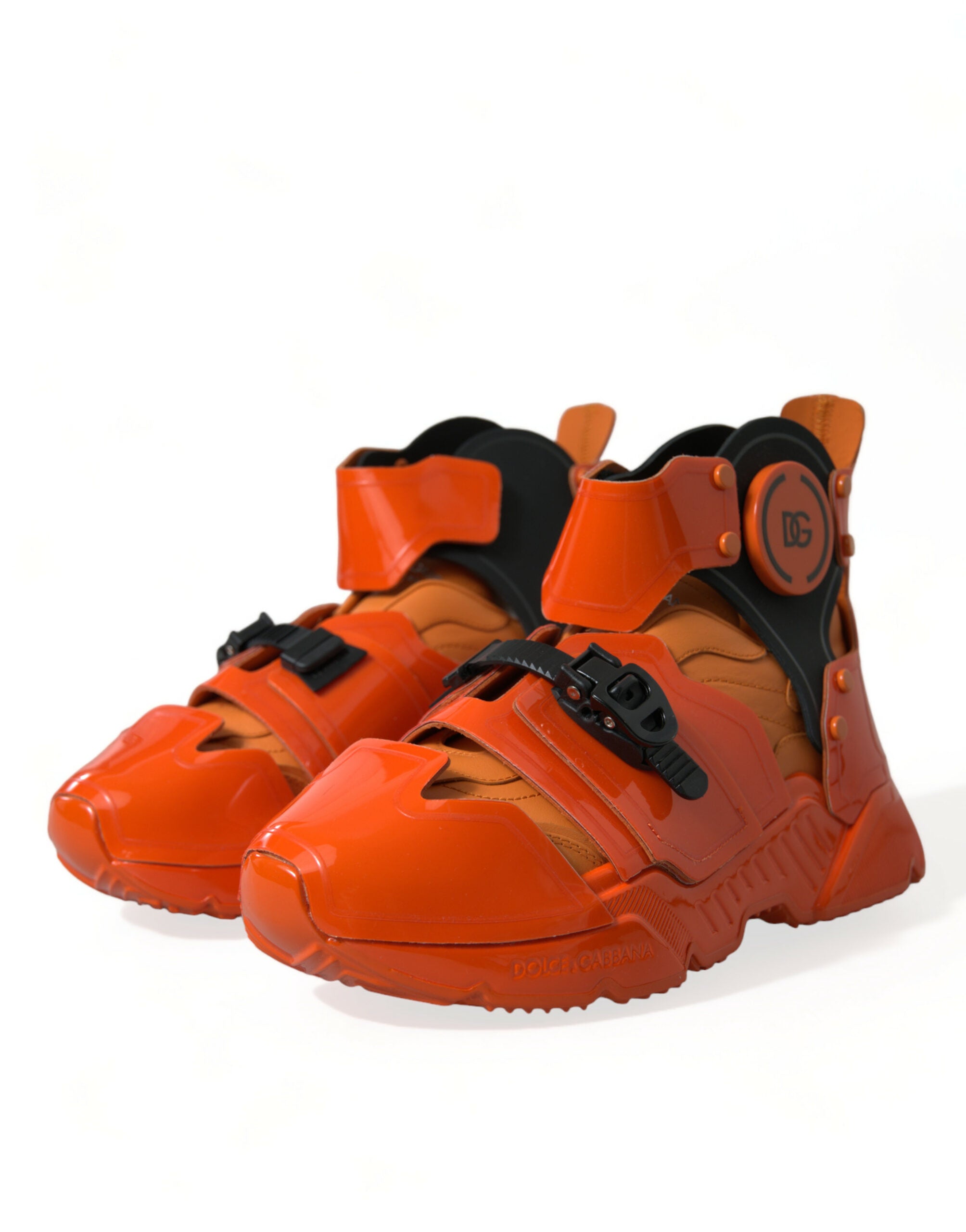 Oranje Multi Panel Chunky High Top Sneakers Schoenen