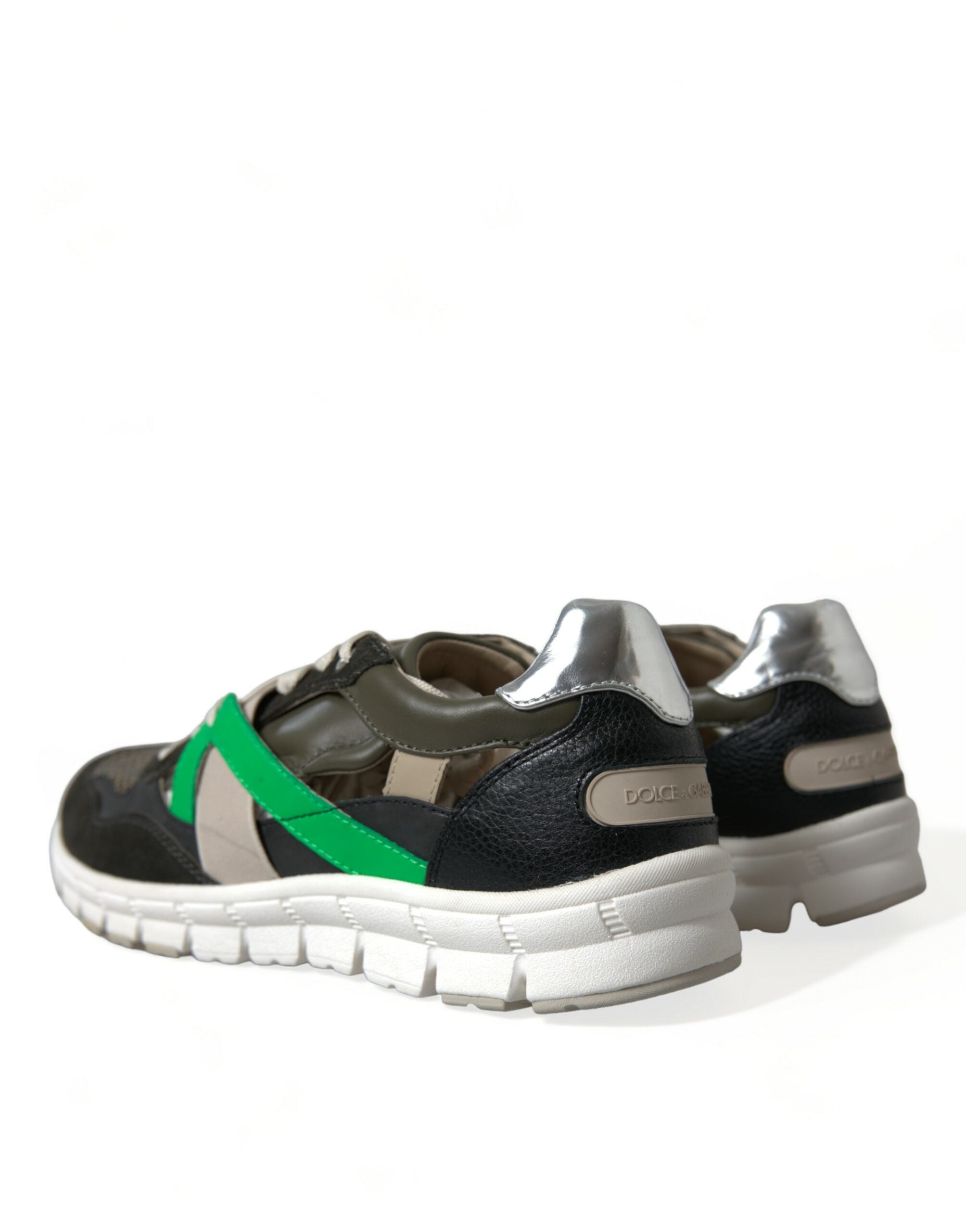 Veelkleurige leren suède lage sneakers