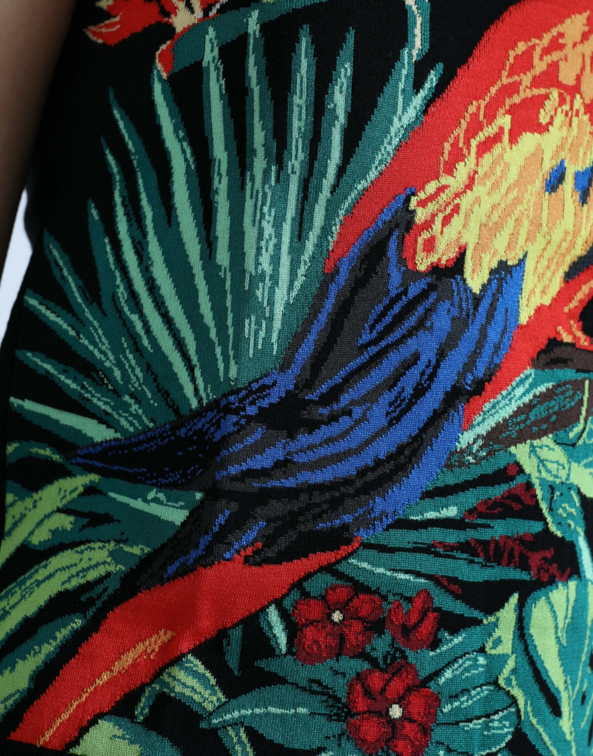 Zwarte Jungle Crew Neck Mouwloze Tanktop