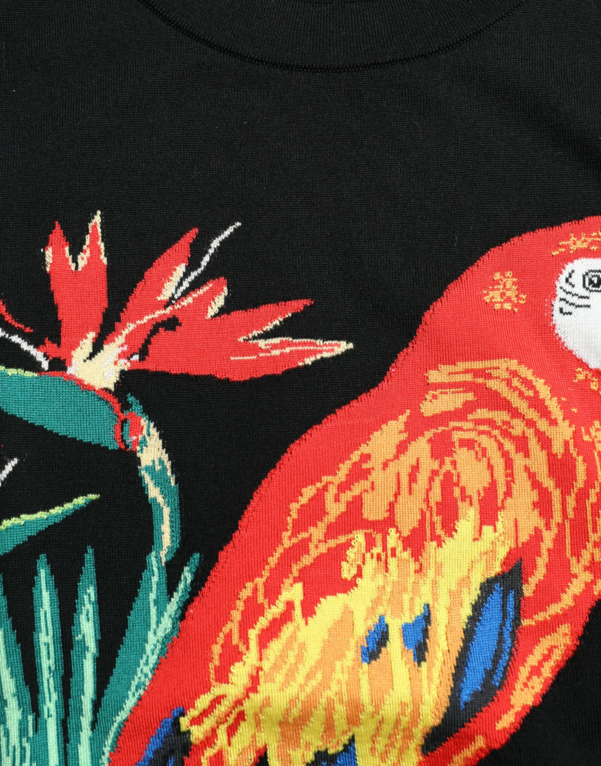 Zwarte Jungle Crew Neck Mouwloze Tanktop