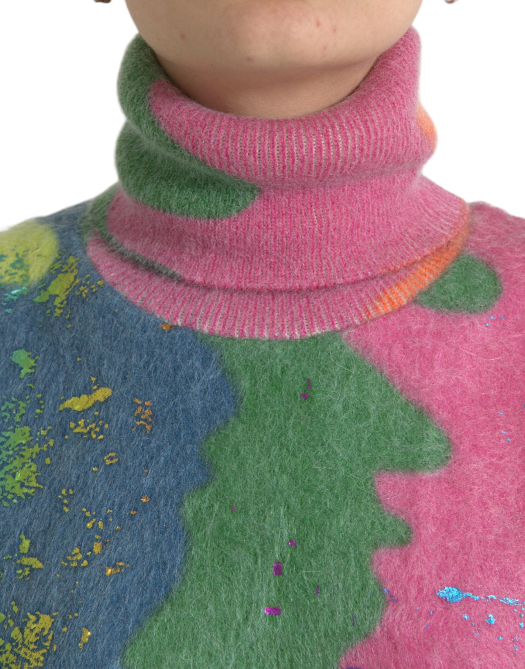 Veelkleurige Mohair coltrui