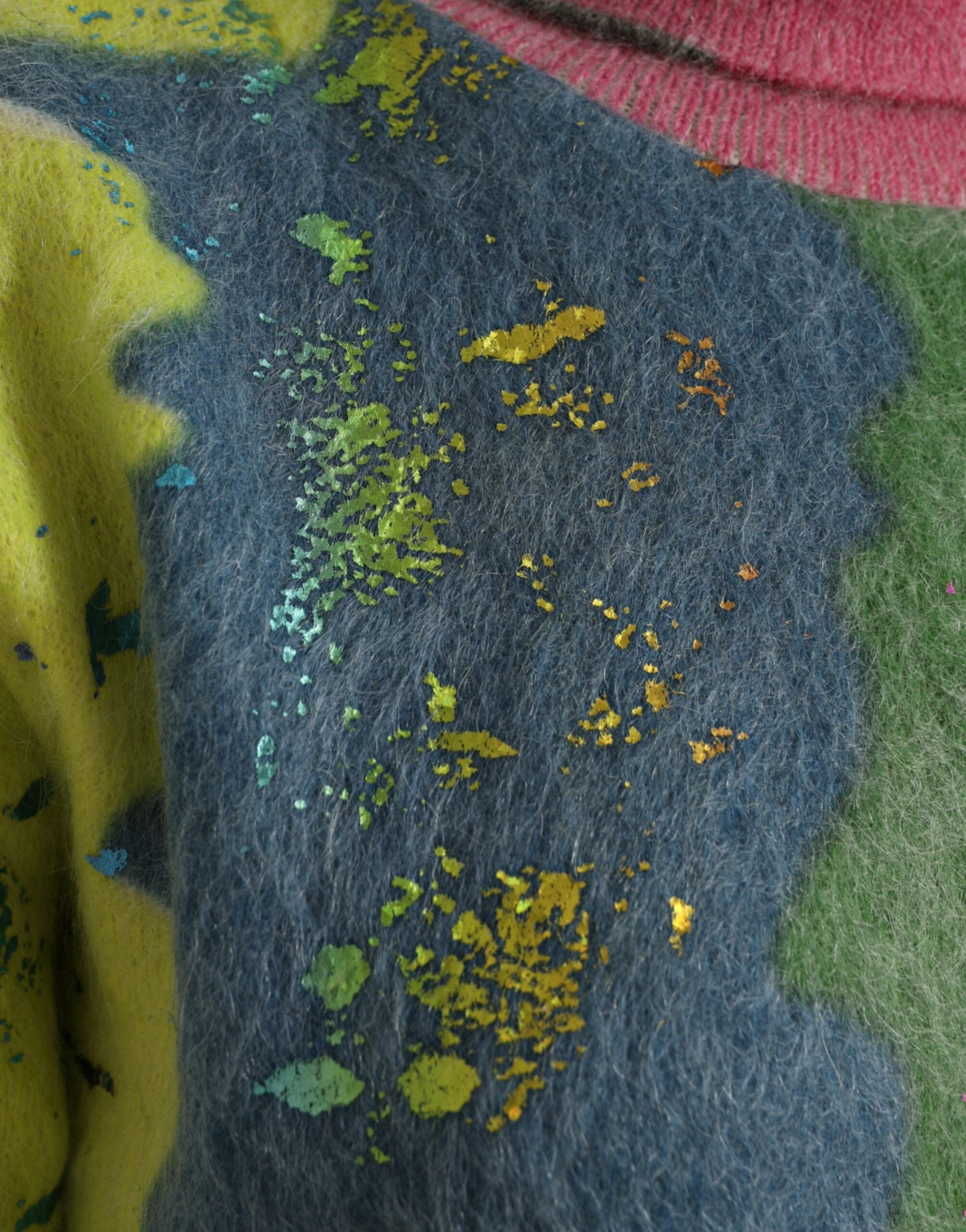 Veelkleurige Mohair coltrui