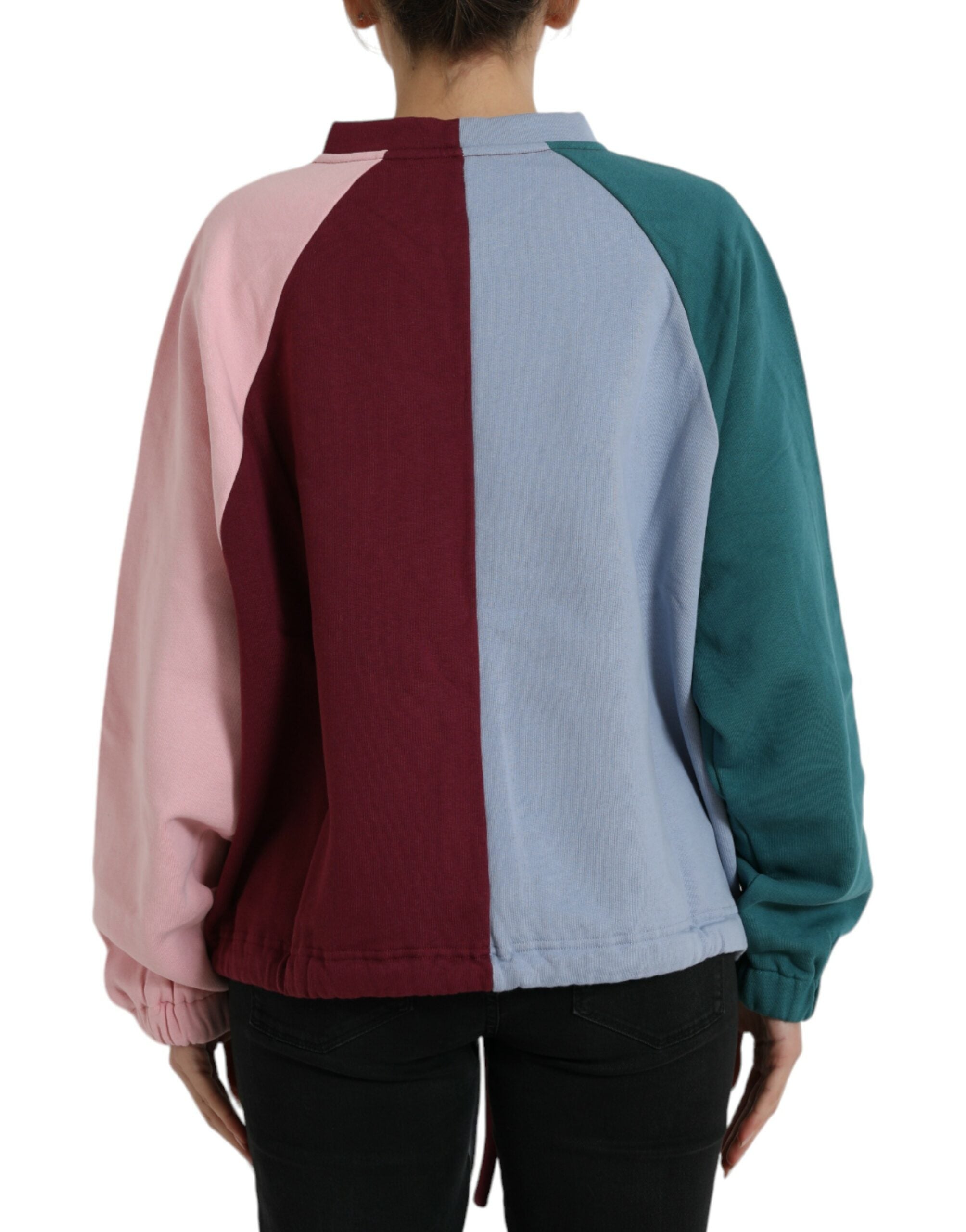 Multicolor katoenen ronde hals trui