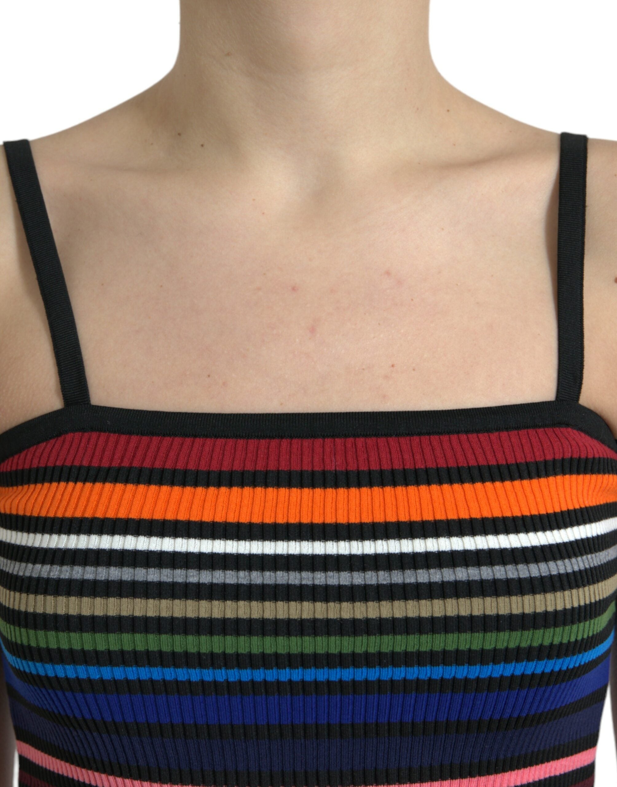 Tanktop met spaghettibandjes en veelkleurige strepen