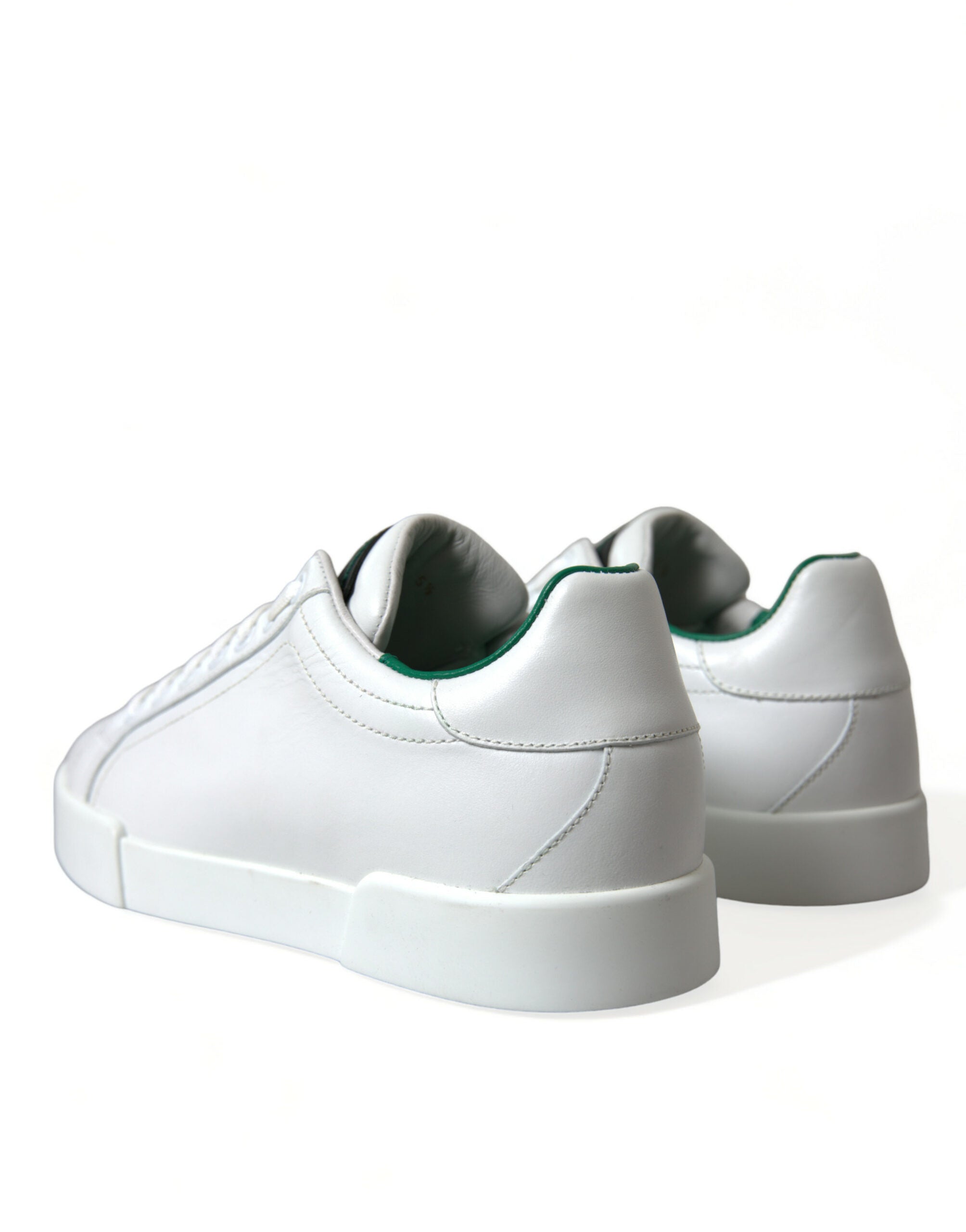 Witte groene leren Portofino sneakers