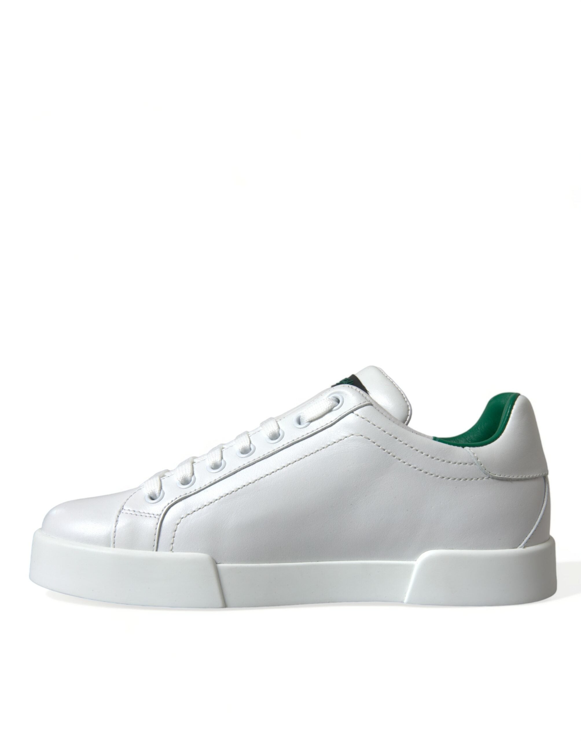 Witte groene leren Portofino sneakers