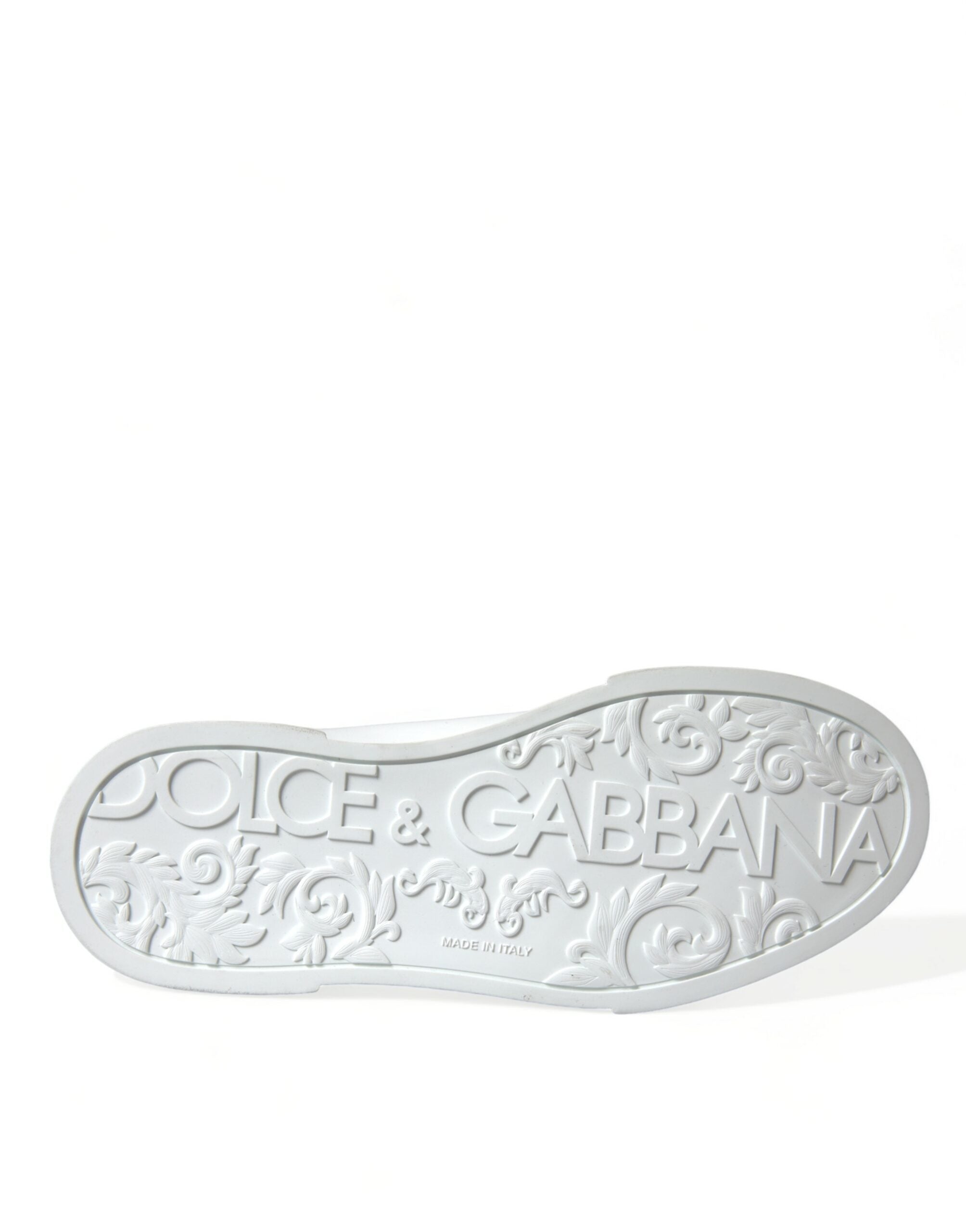 Witte groene leren Portofino sneakers
