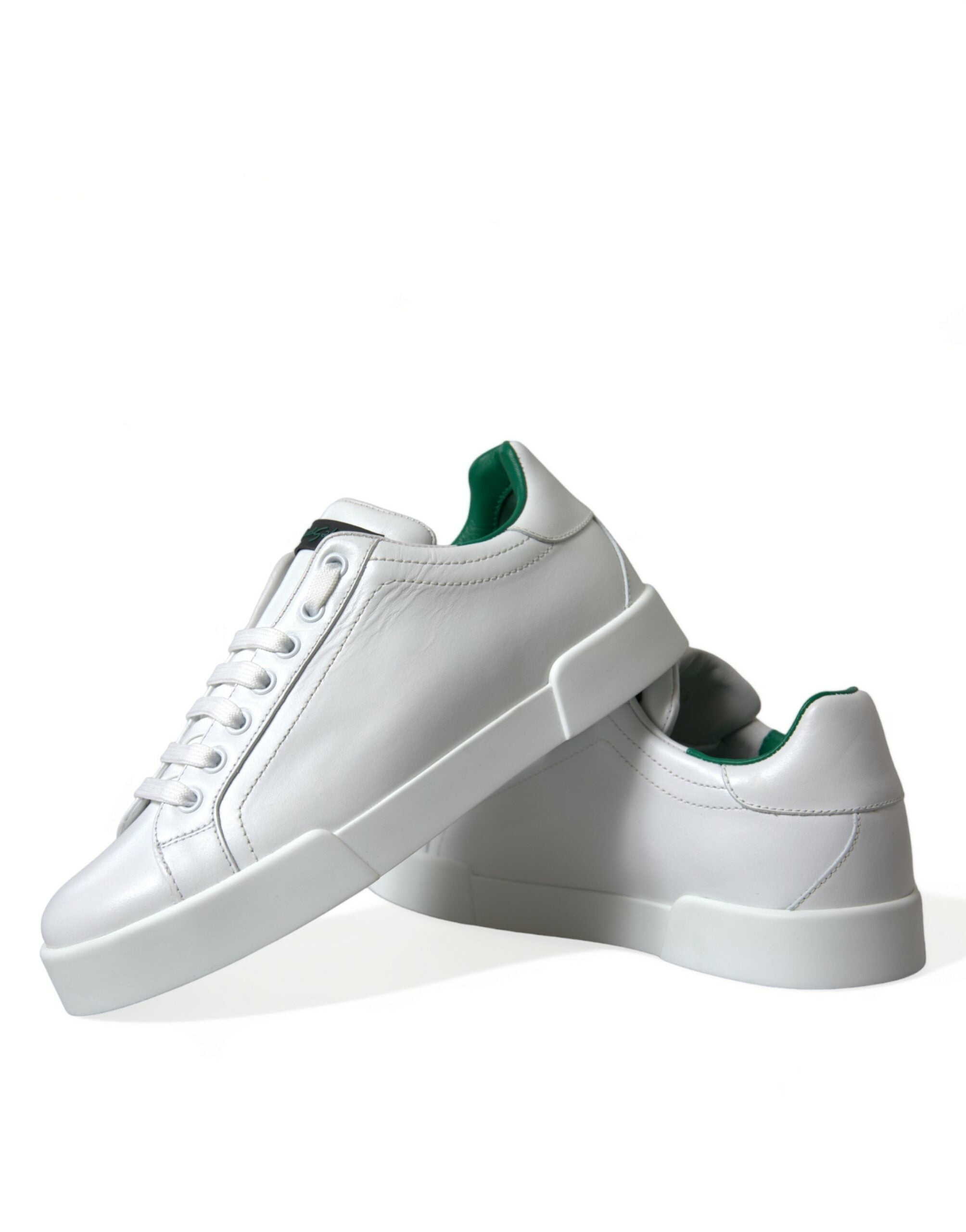 Witte groene leren Portofino sneakers