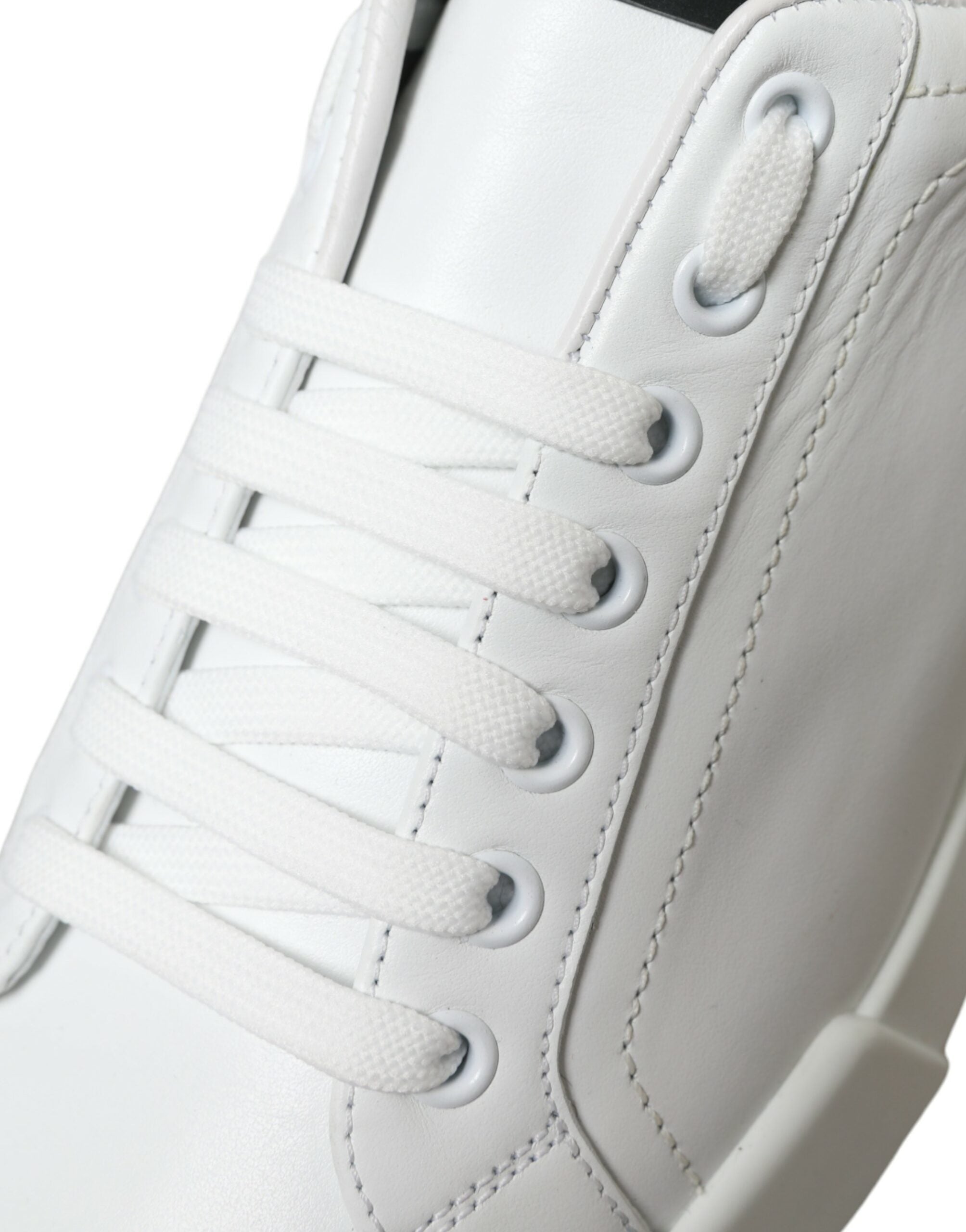 Witte groene leren Portofino sneakers