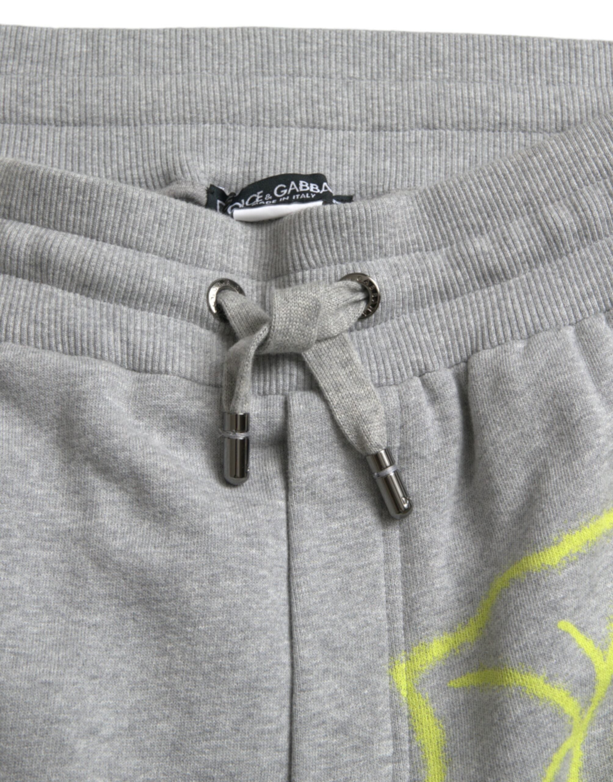 Grijze katoenen graffiti joggingbroek
