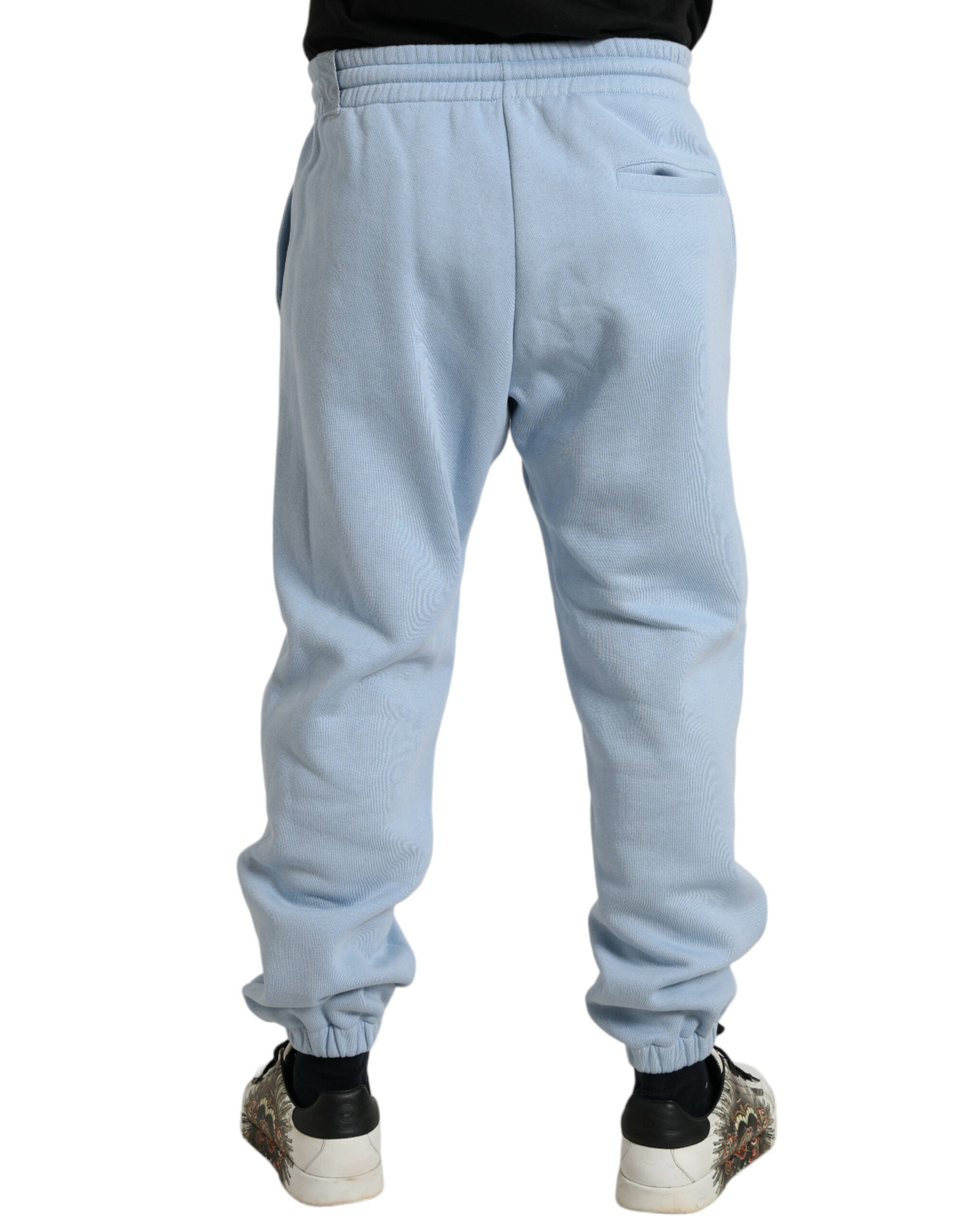 Lichtblauwe katoenen joggingbroek voor heren