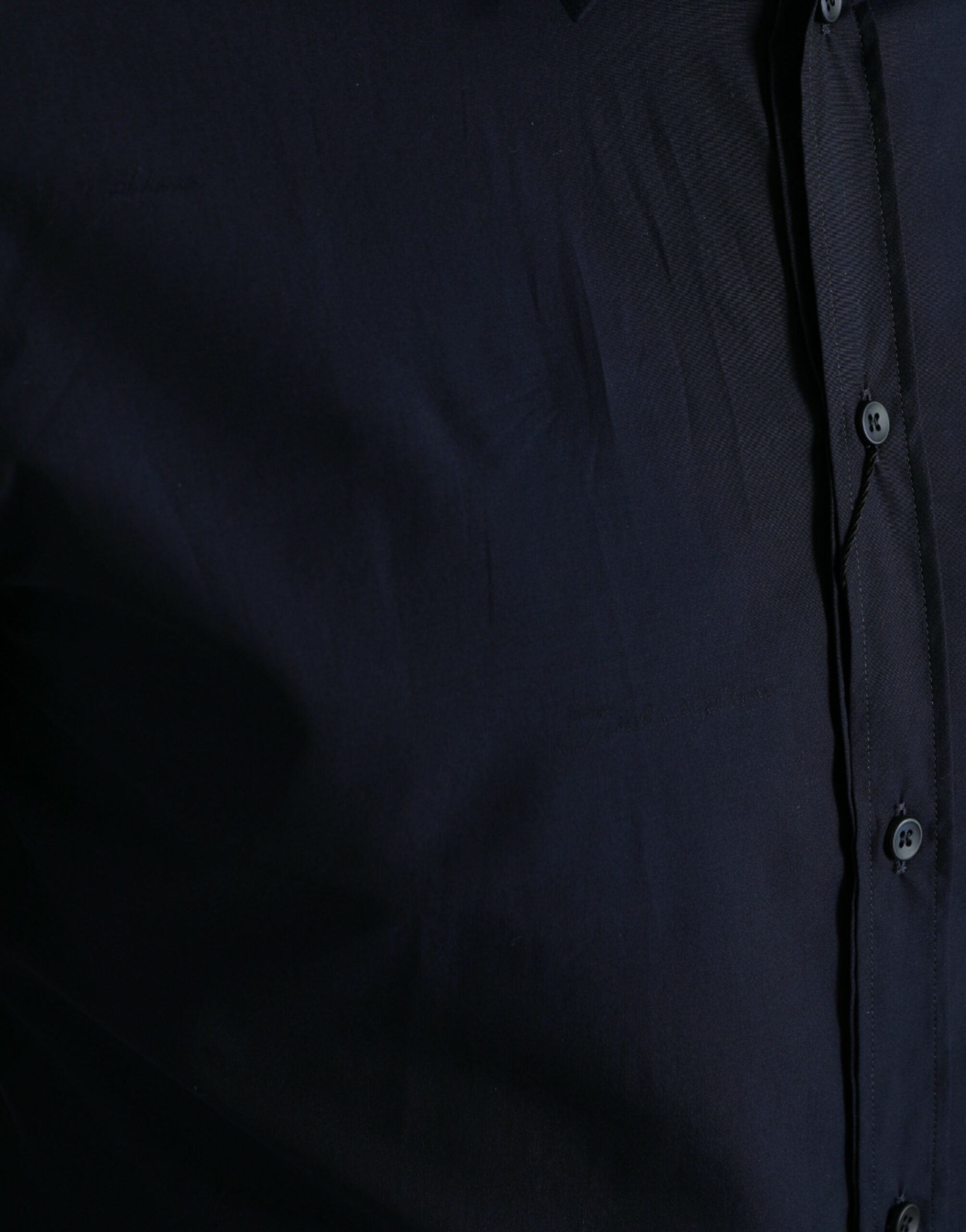 Marineblauw slim fit formeel goudkleurig overhemd