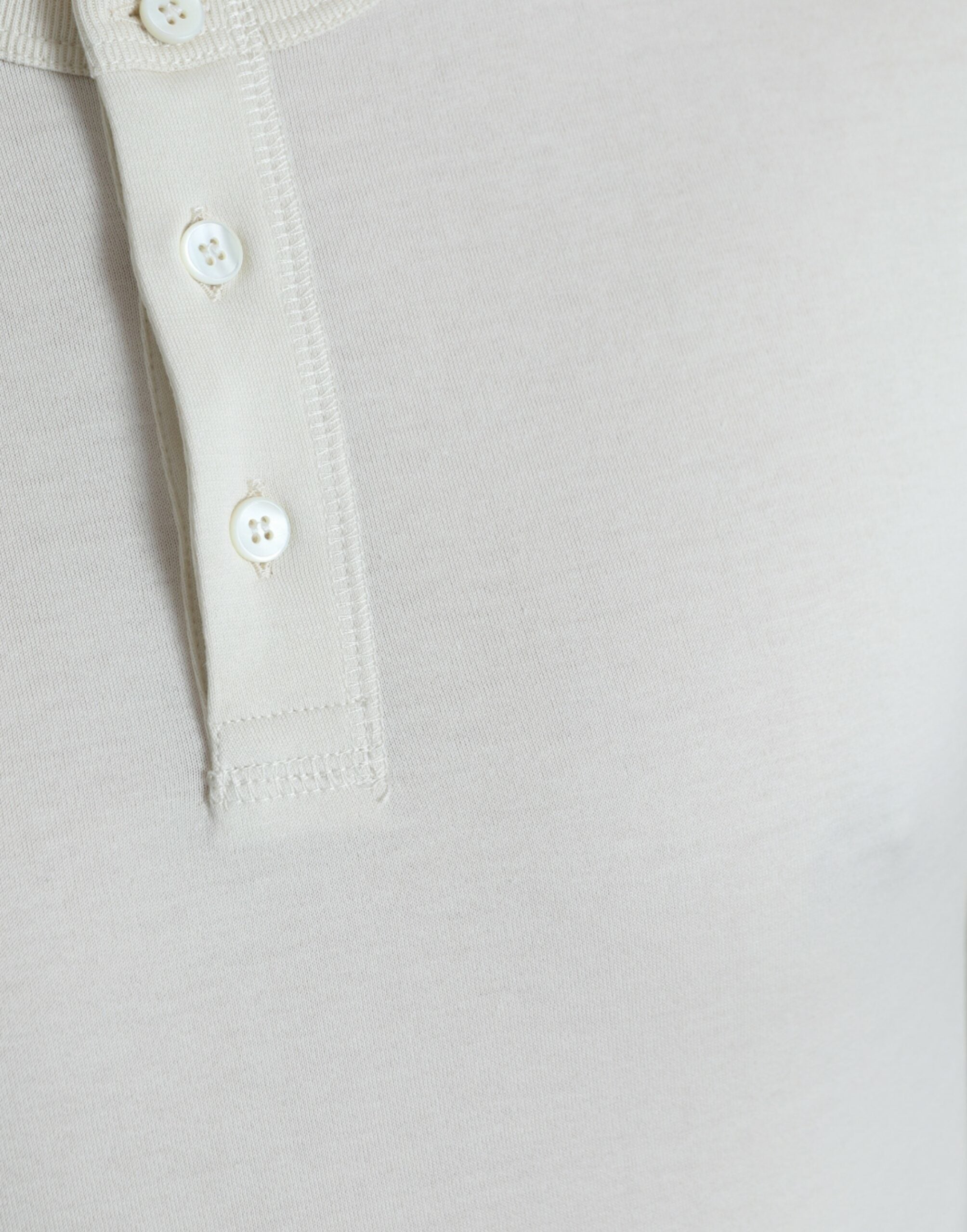 Off White Katoenen Henley Pullover Trui