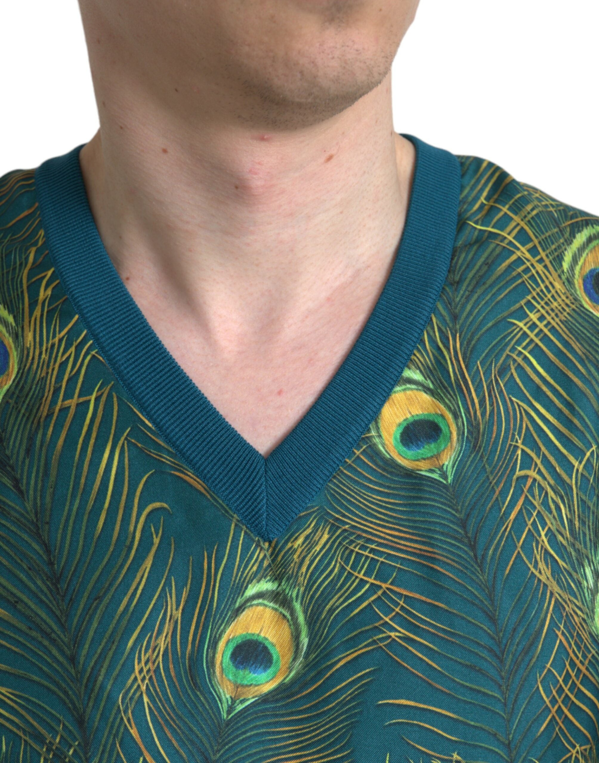 Groene pauwenveer trui