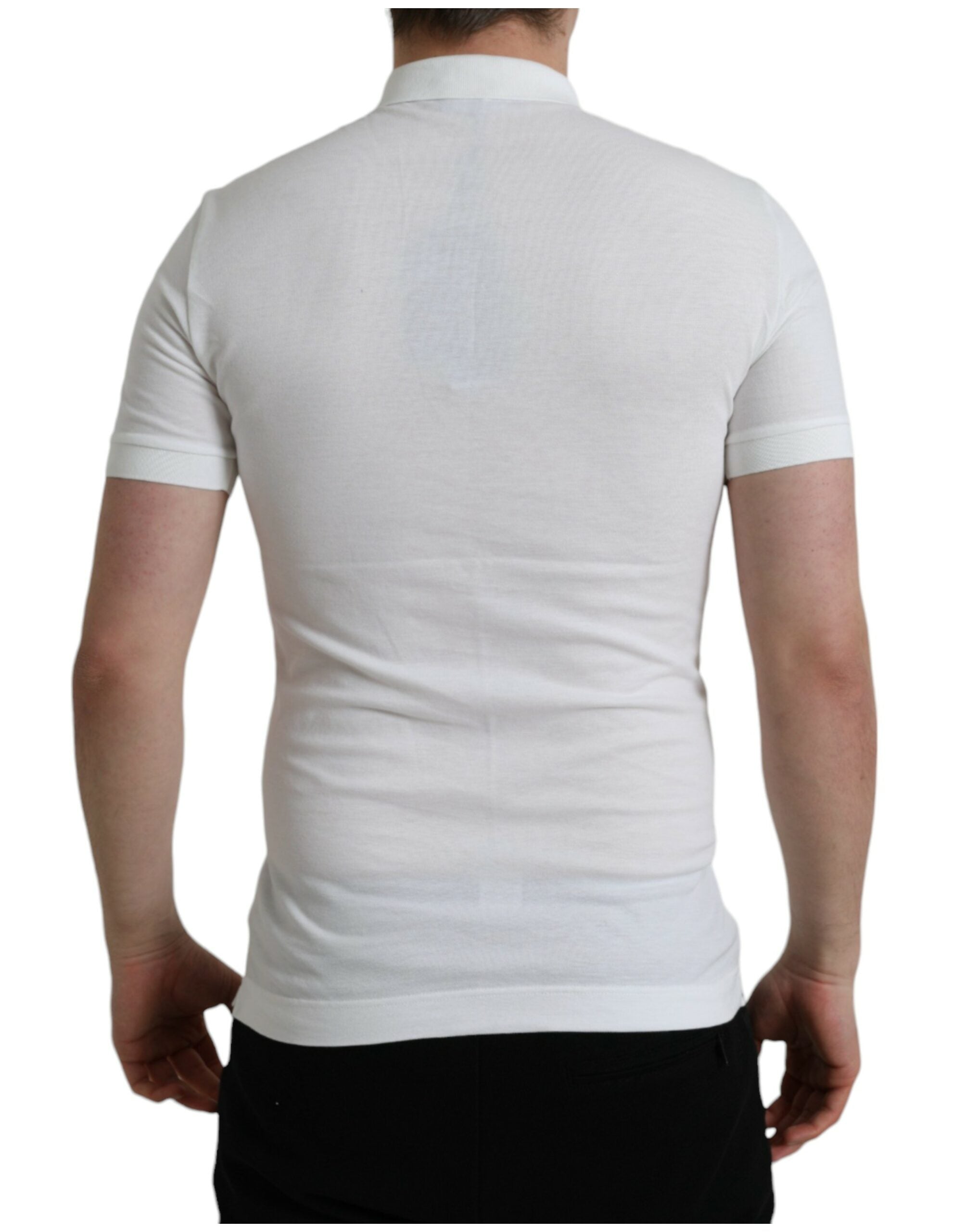 Wit kraag T-shirt met korte mouwen en kroon