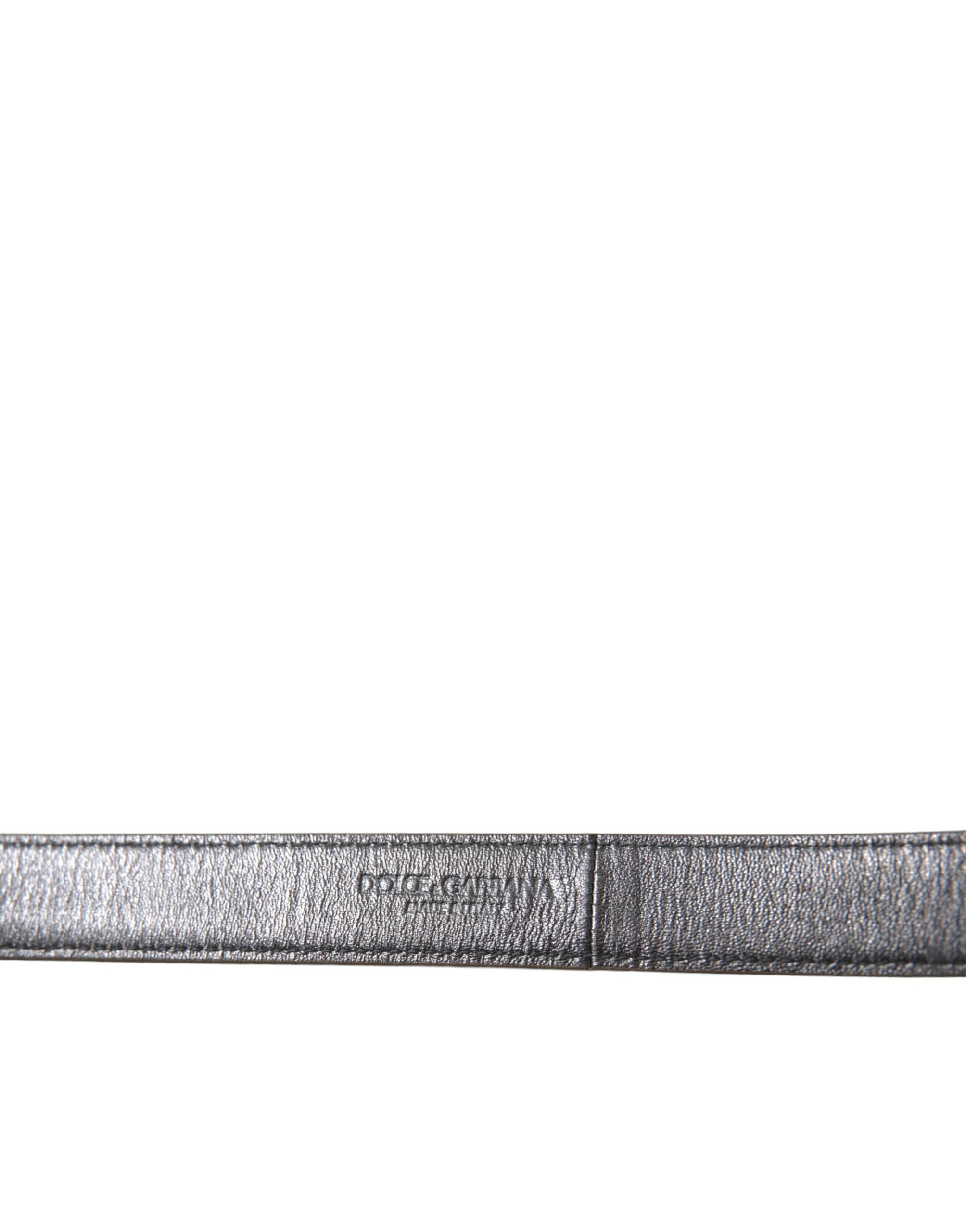 Metallic gouden kalfsleren riem met metalen gesp