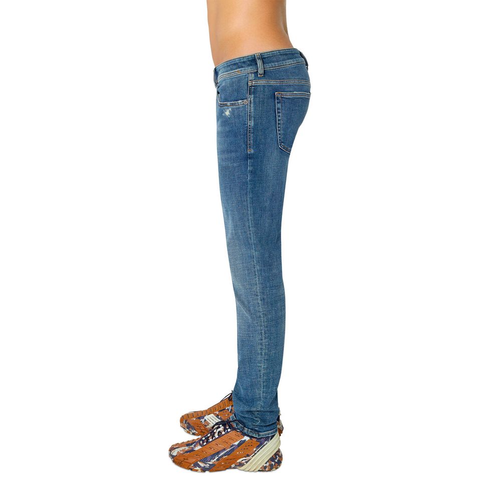 Blauwe katoenen skinny jeans voor heren