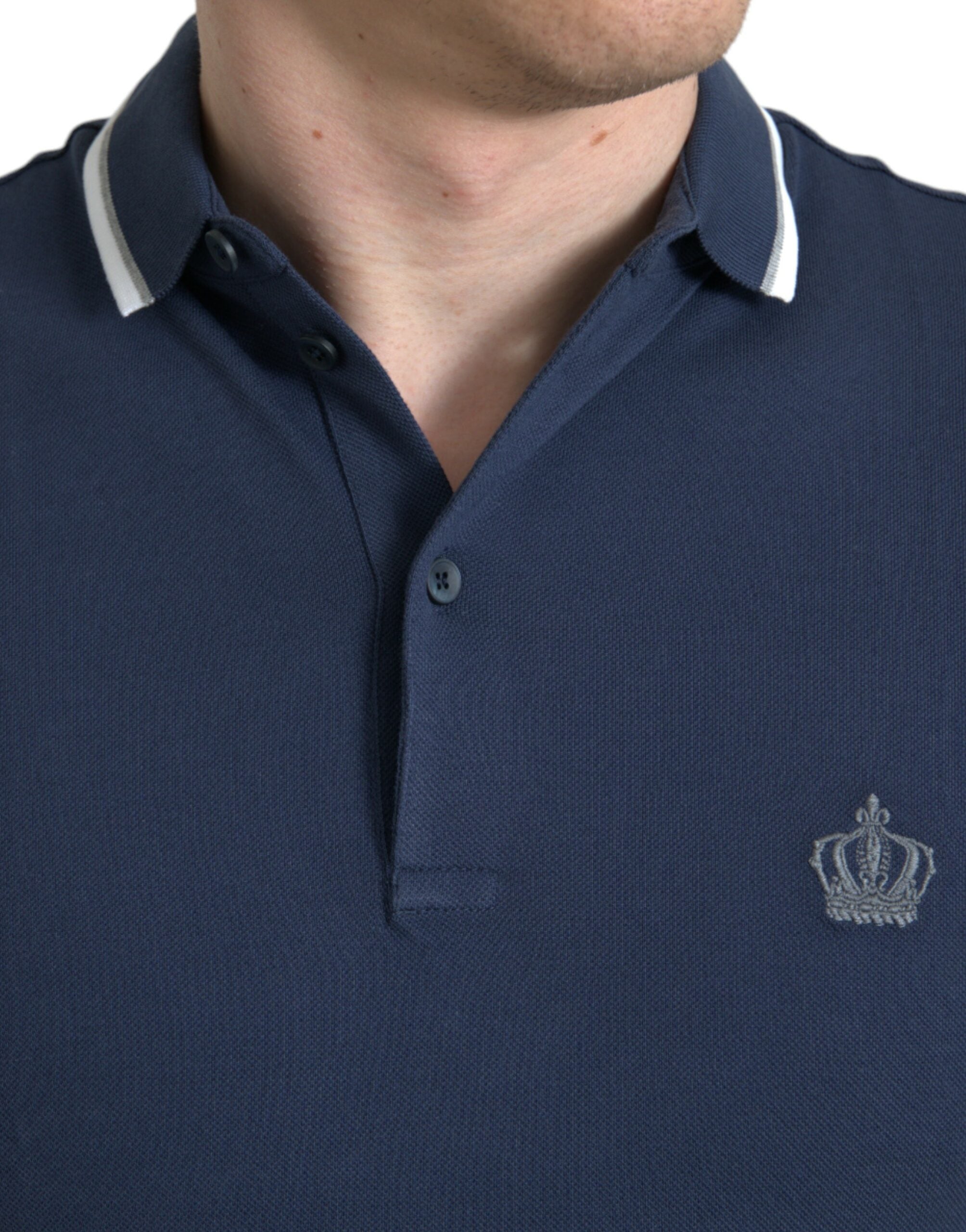 Blue Crown Patch katoenen poloshirt met kraag voor heren
