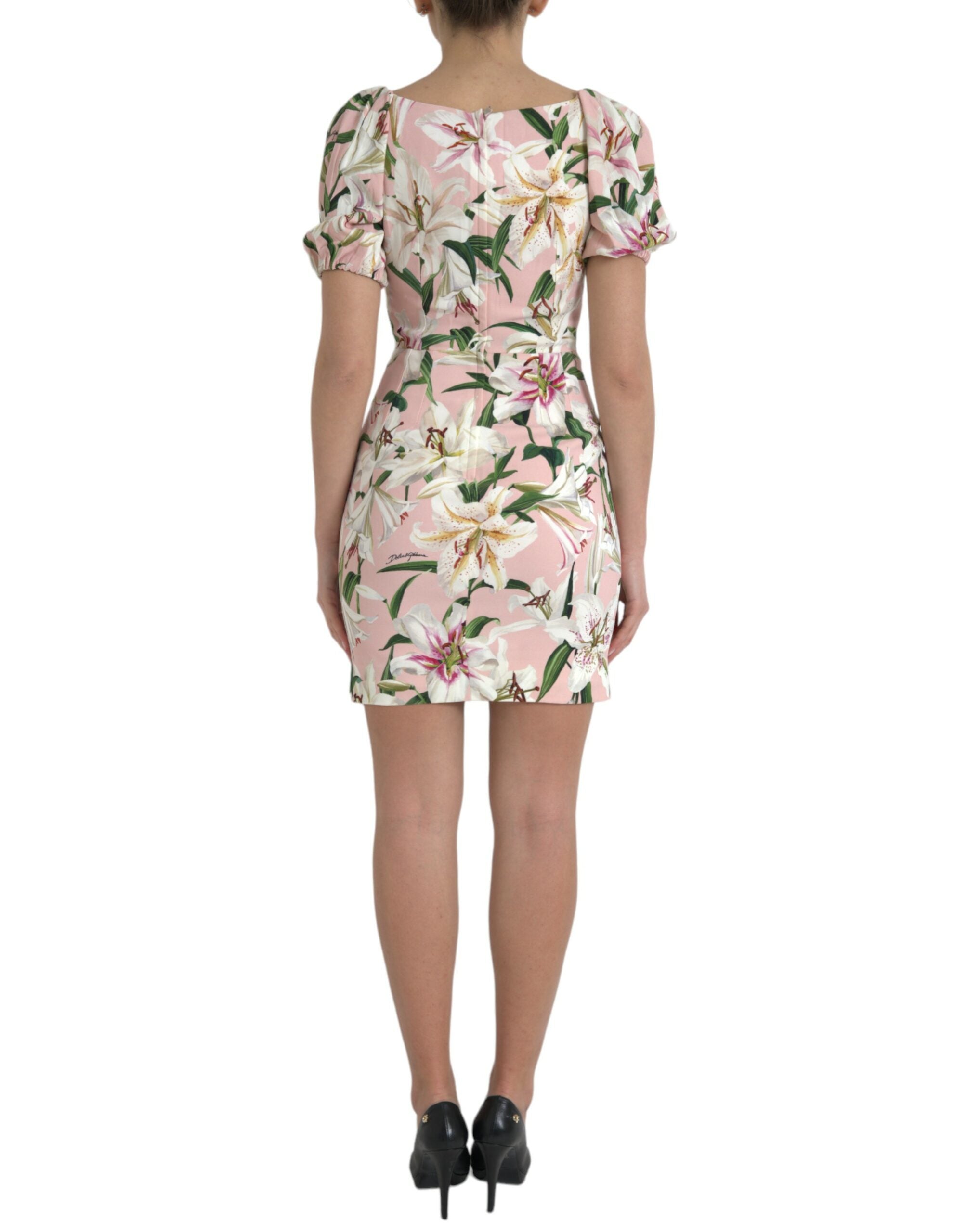 Roze lelie viscose mantel stretch mini-jurk