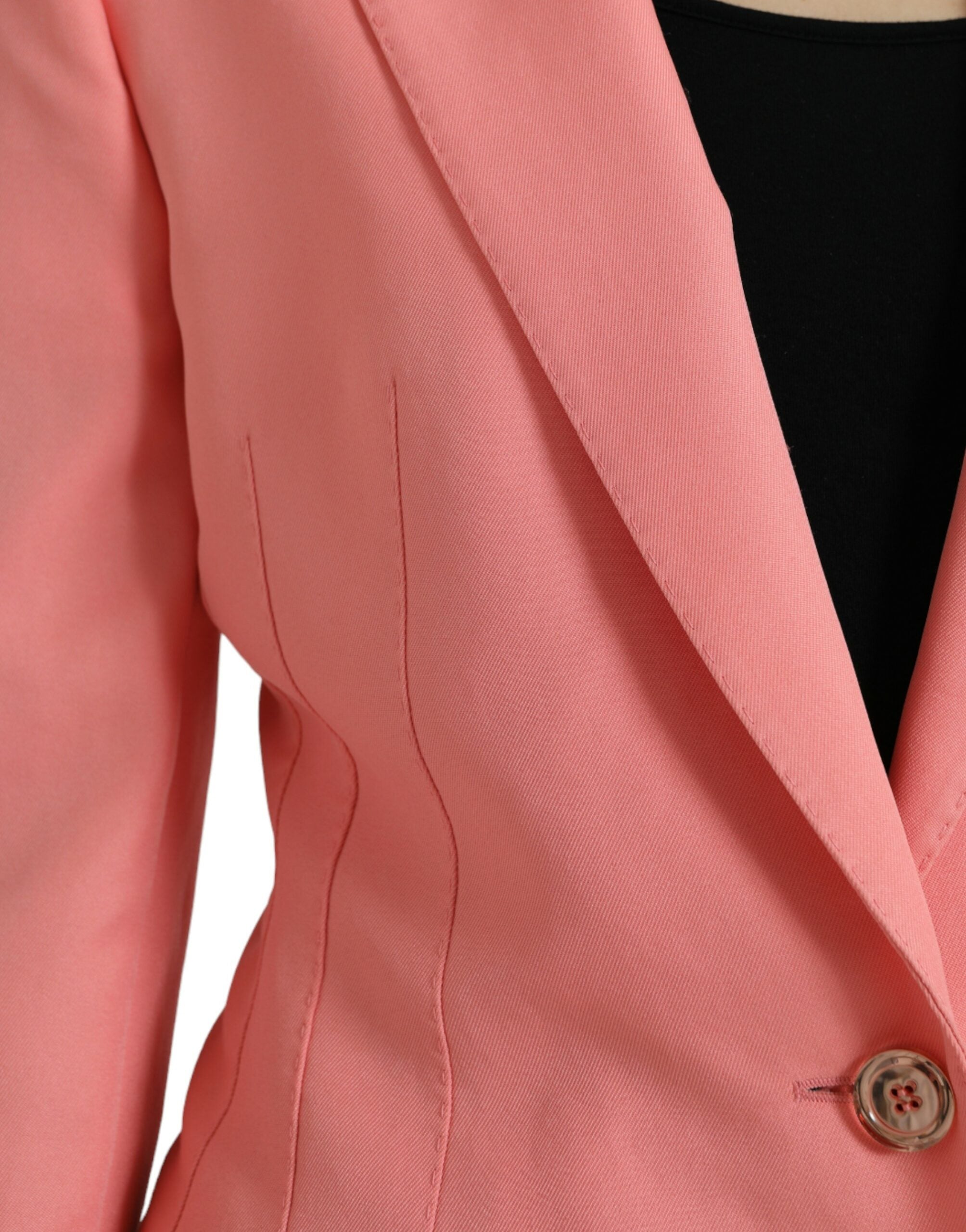 Roze polyester enkelrijs blazerjasje