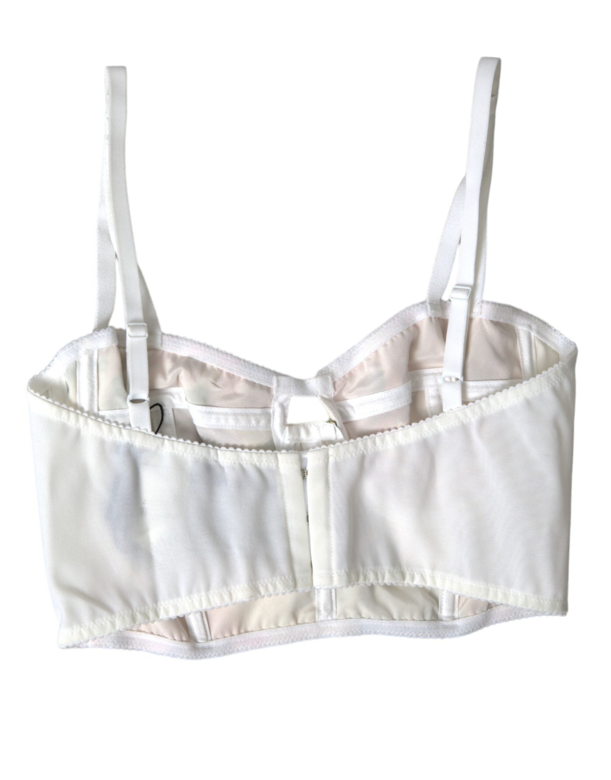 Meerkleurige bloemenprint mouwloze bustier crop top