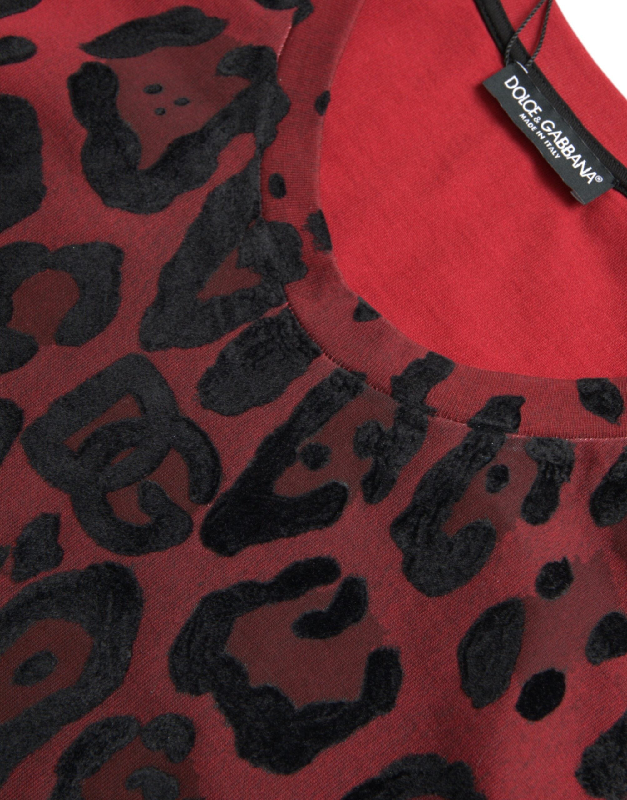 Rood luipaardprint mouwloos tanktop-shirt
