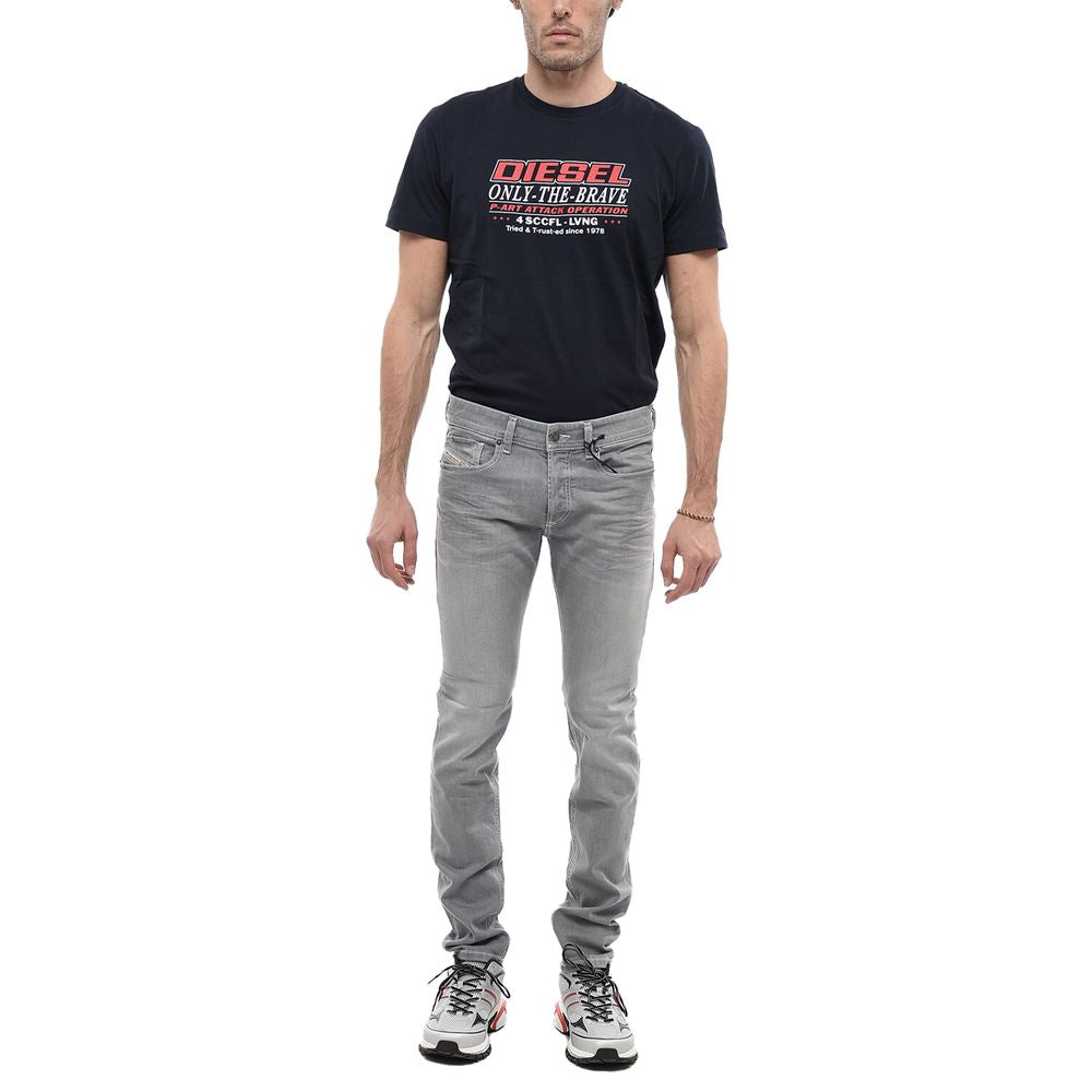 Grijze katoenen skinny jeans voor heren