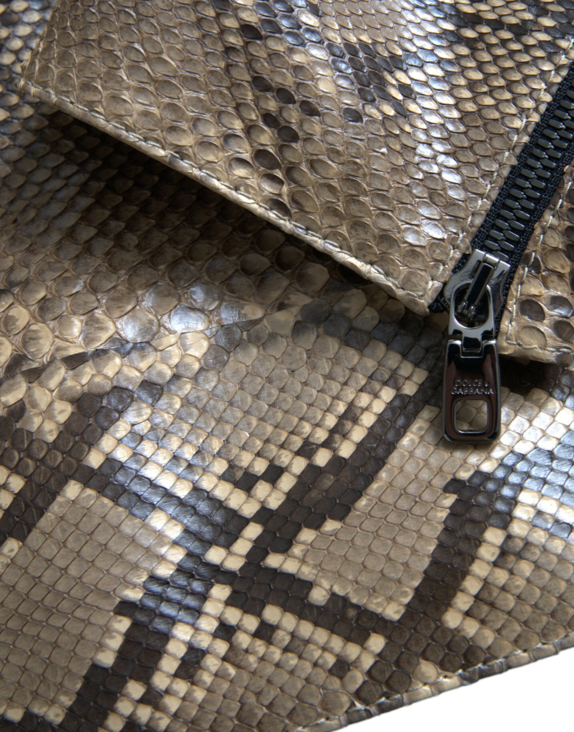 Beige exotische leren bikerblousejack