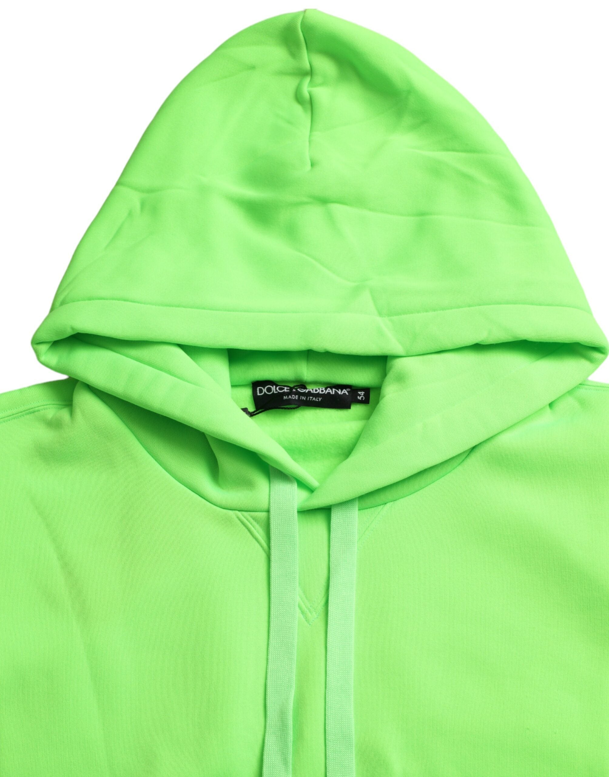 Neongroene hoodie met capuchon