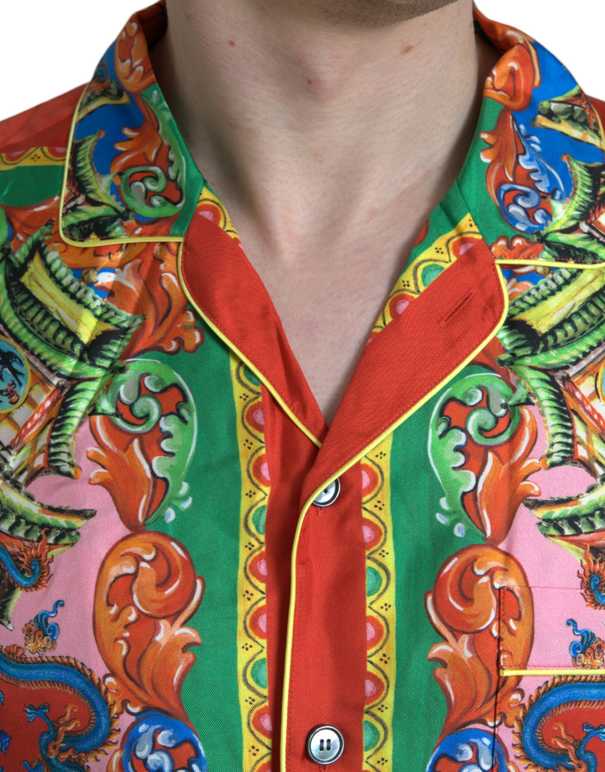 Casual overhemd met veelkleurig patroon en knoopjes