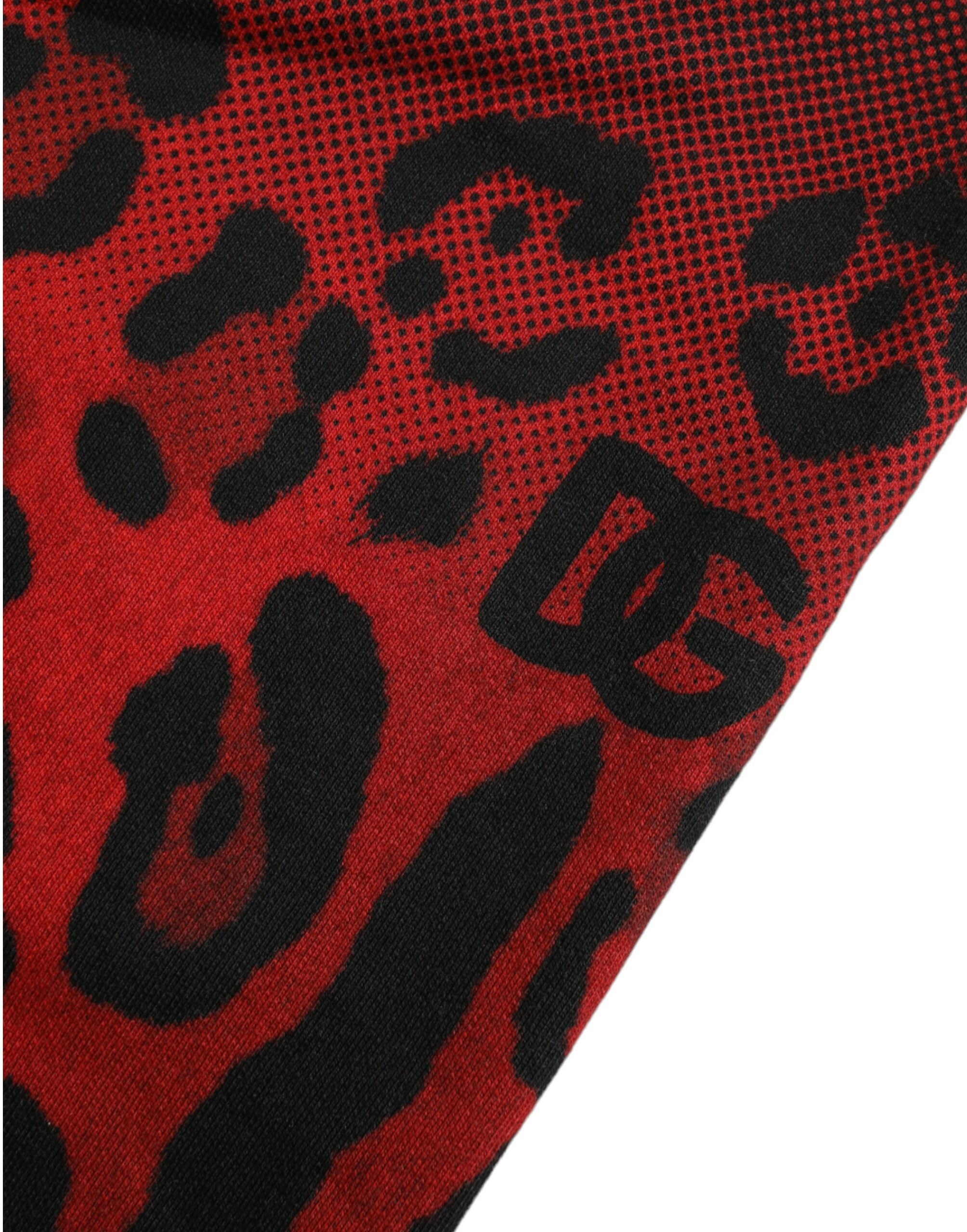 Rode luipaardprint katoenen bermudashorts