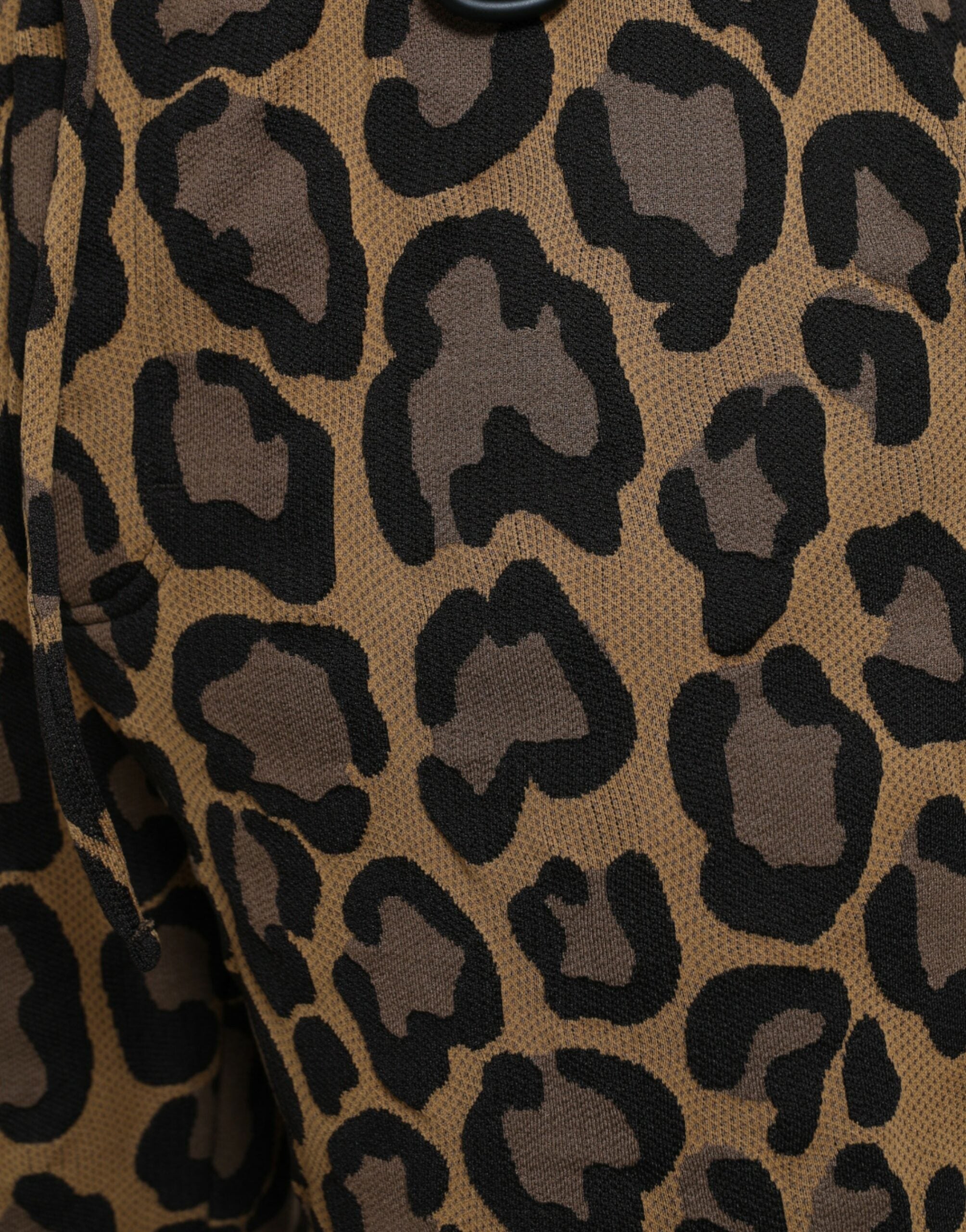 Bruine polyester joggingbroek met luipaardprint