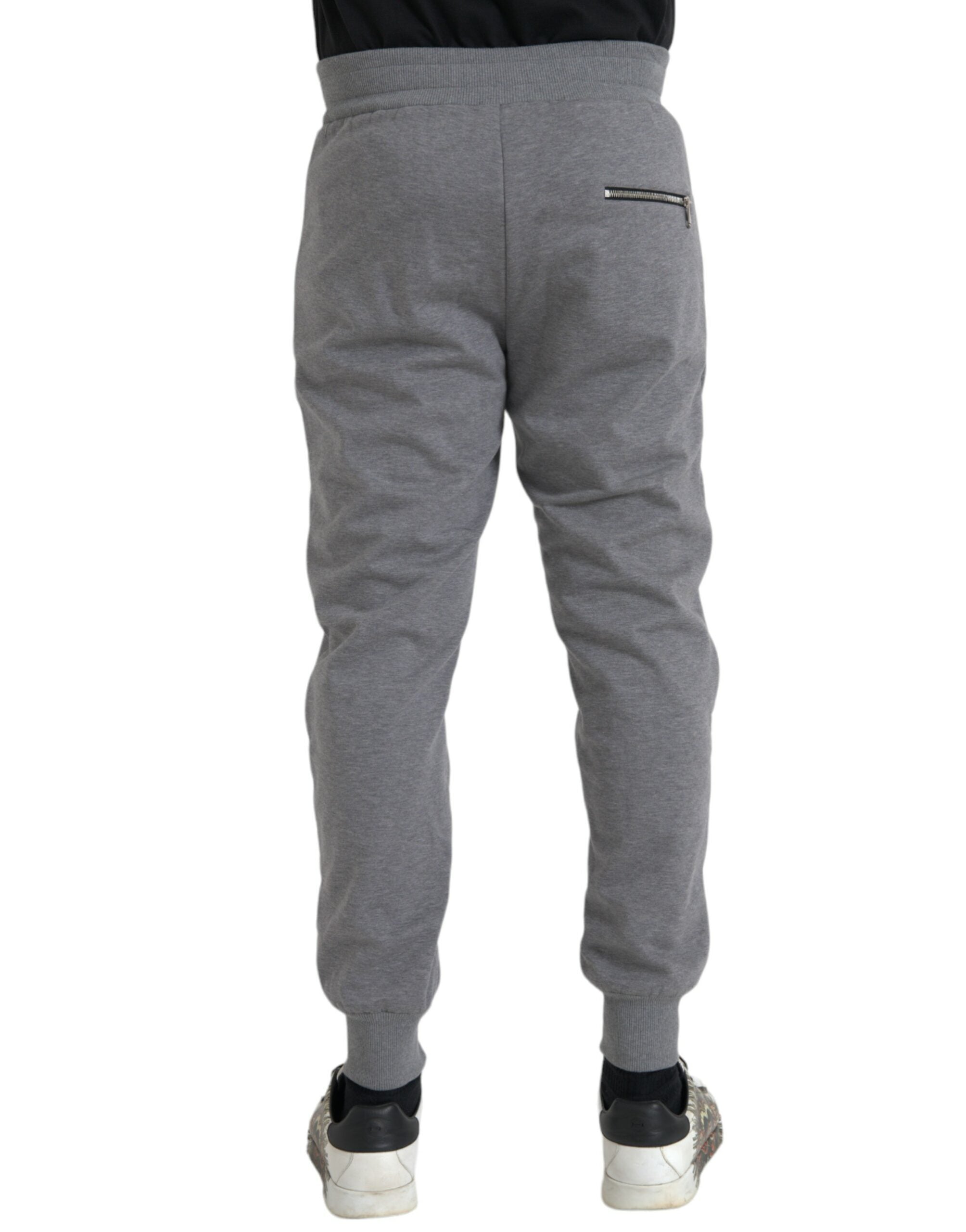 Grijze katoenen joggingbroek met skinny pasvorm
