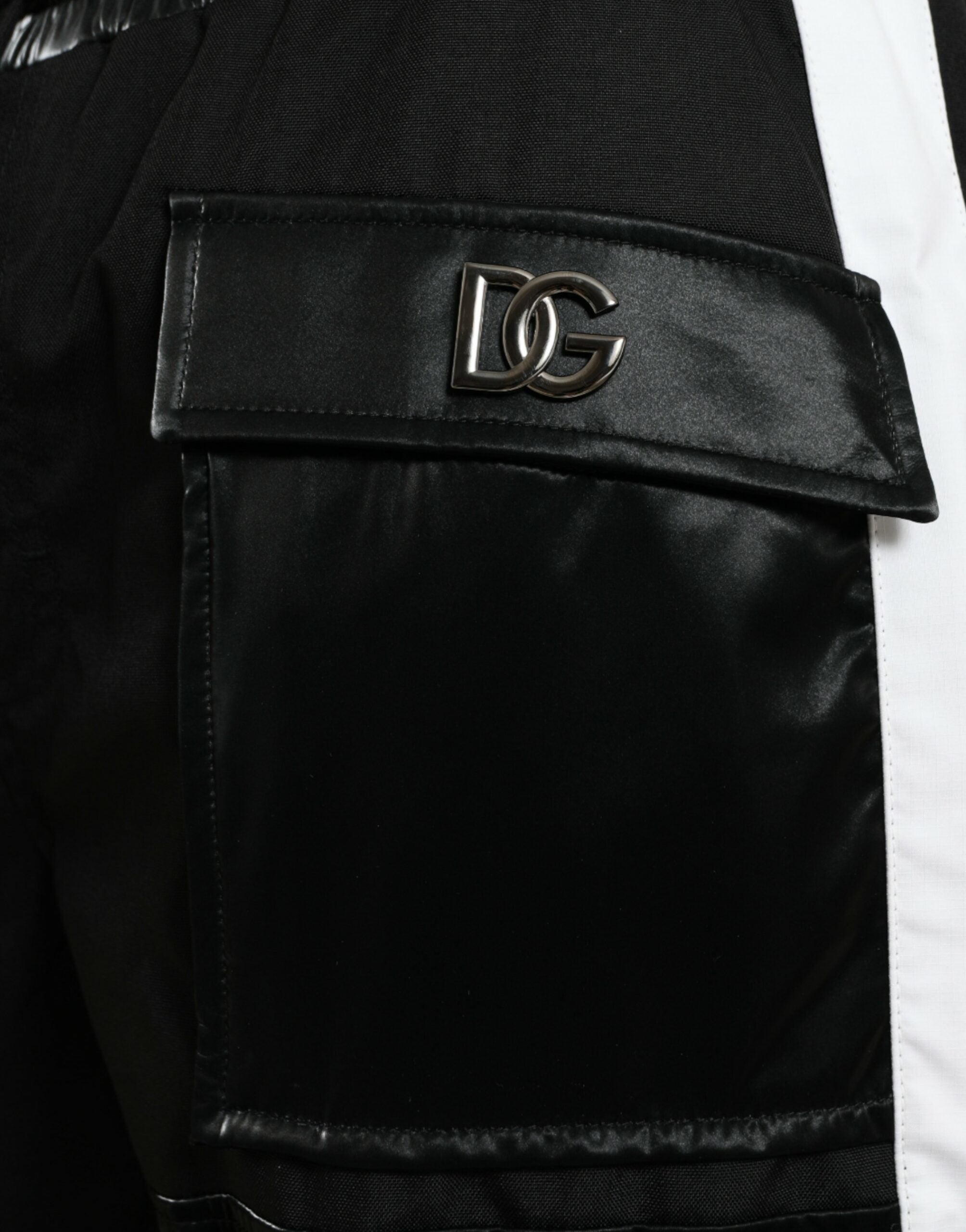 Zwarte nylon cargo joggingbroek voor heren