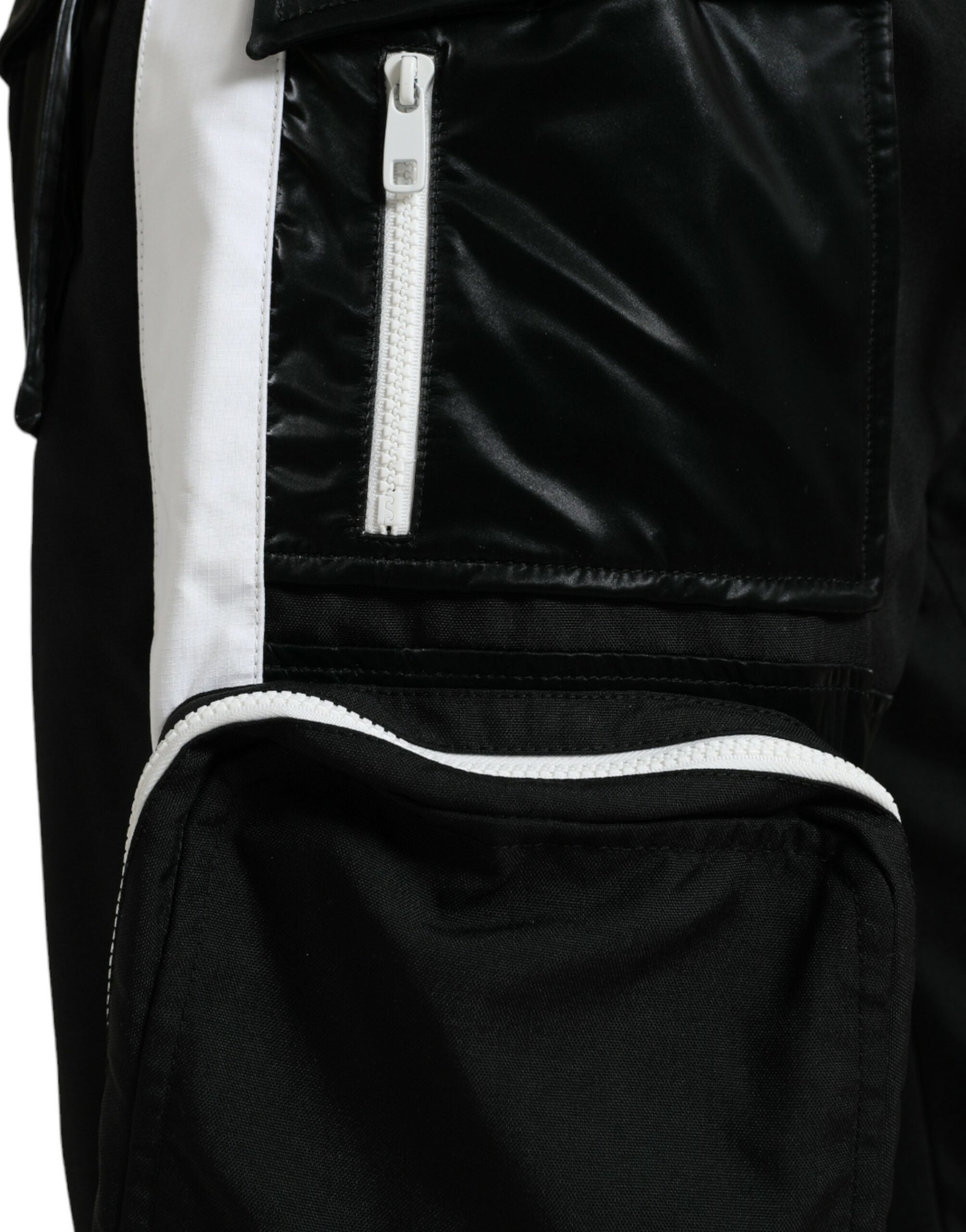 Zwarte nylon cargo joggingbroek voor heren