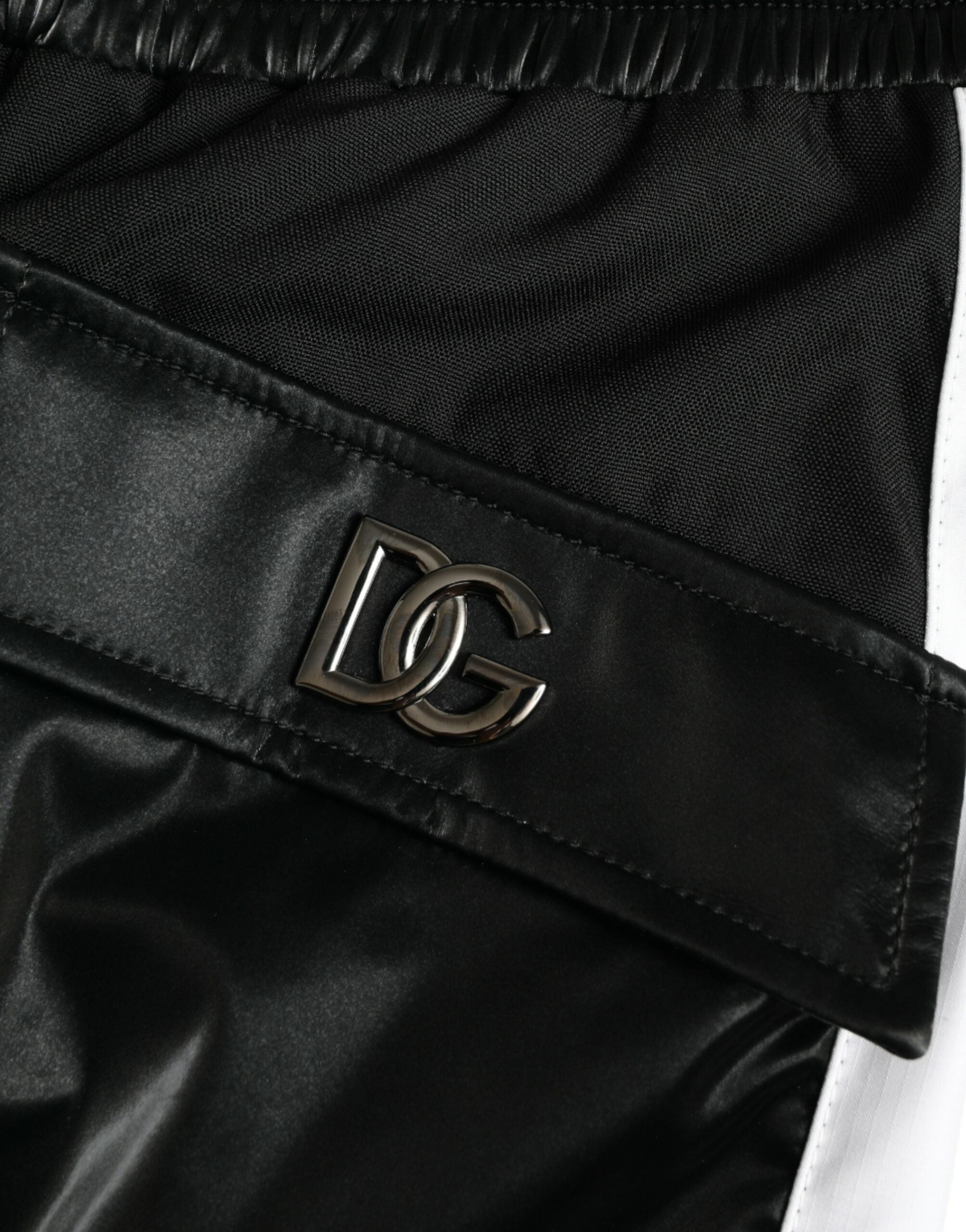 Zwarte nylon cargo joggingbroek voor heren