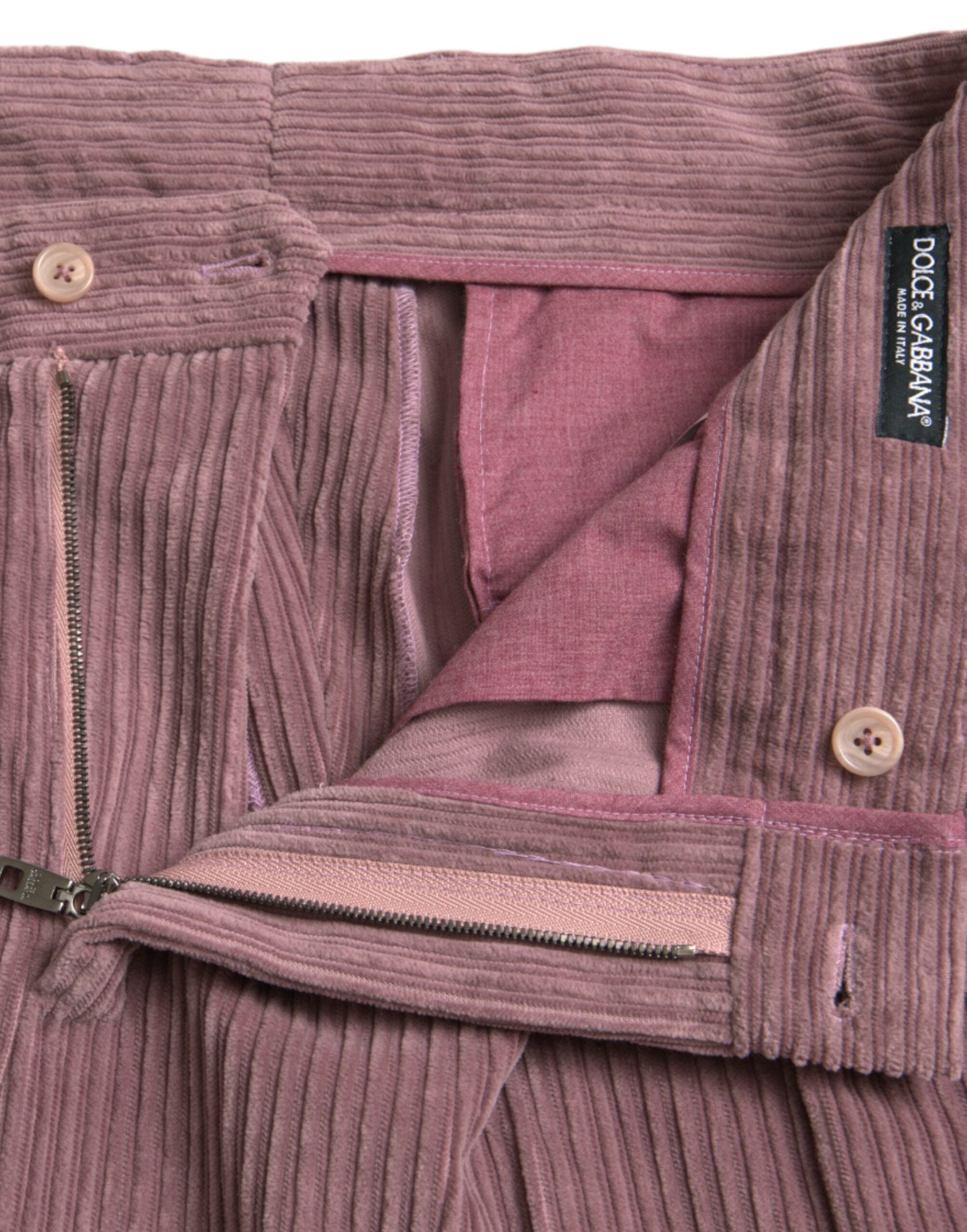 Paarse corduroy katoenen stretch skinny broek