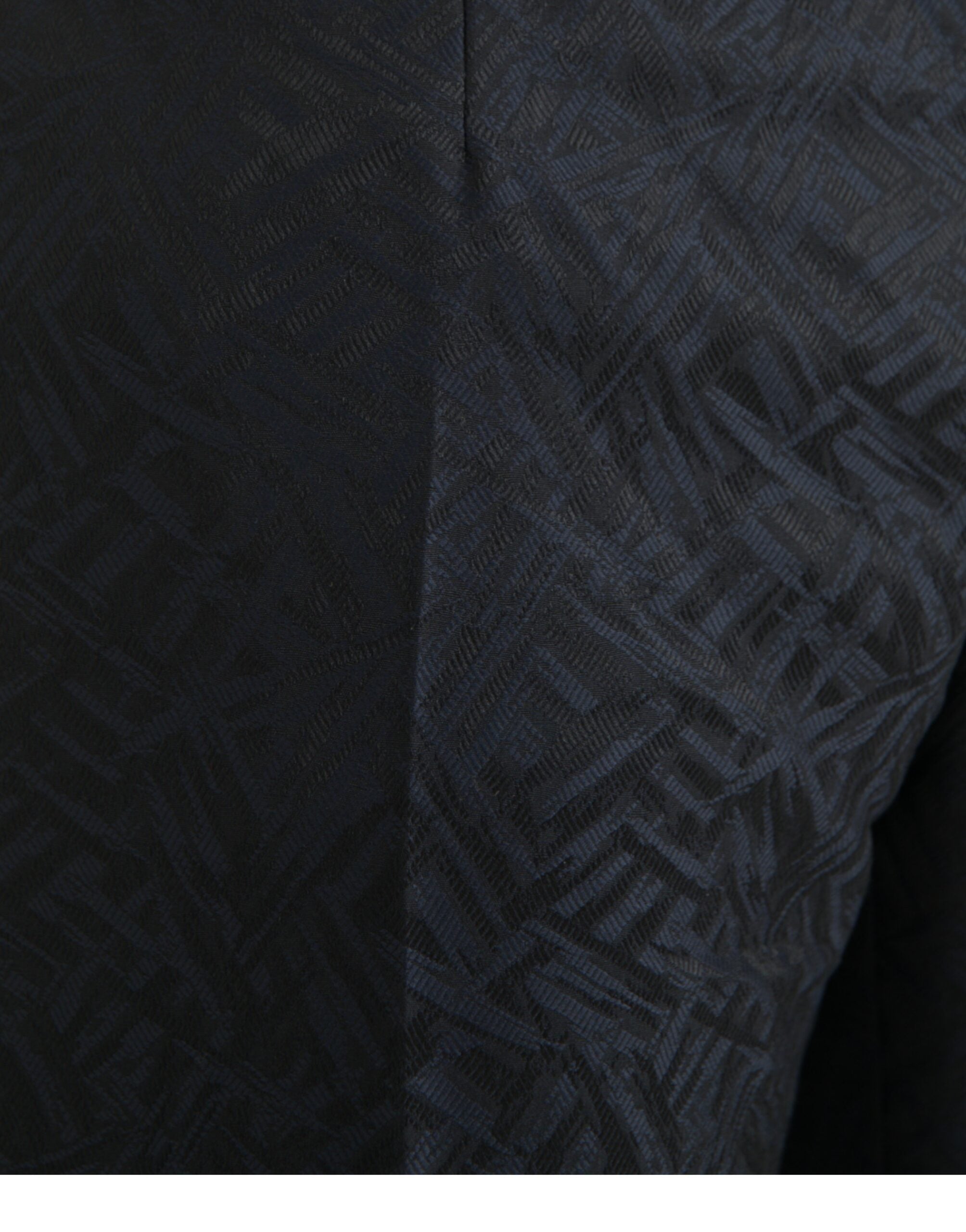 Blauwe Brocade Wool Skinny Heren Broek