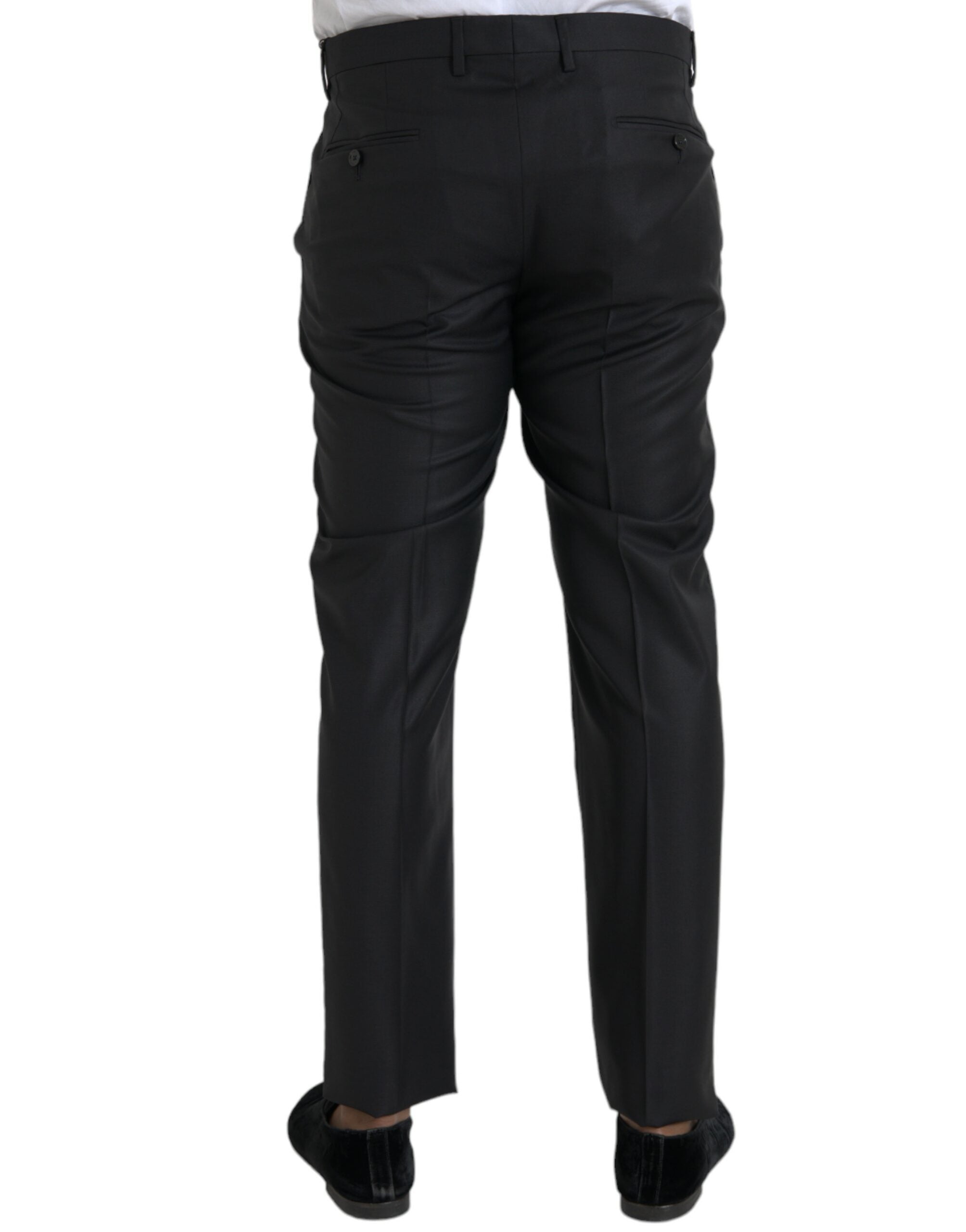 Zwarte wollen zijden skinny broek