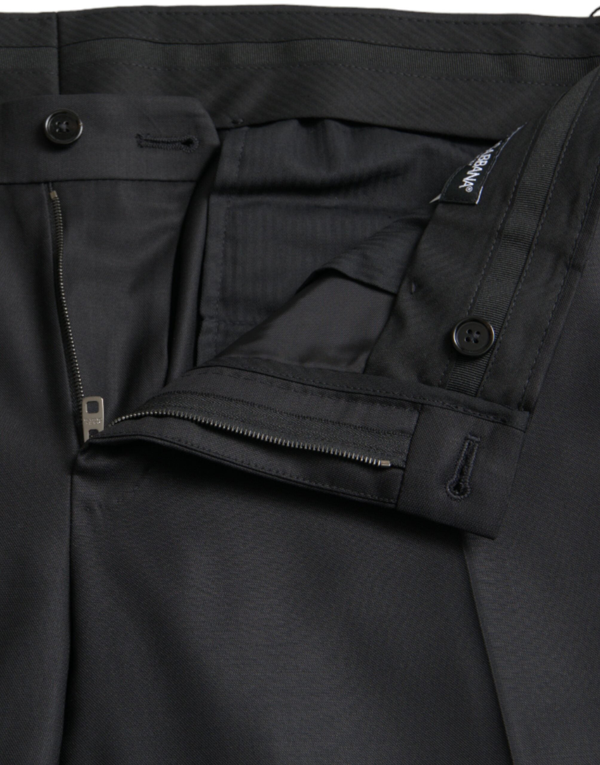 Zwarte wollen zijden skinny broek