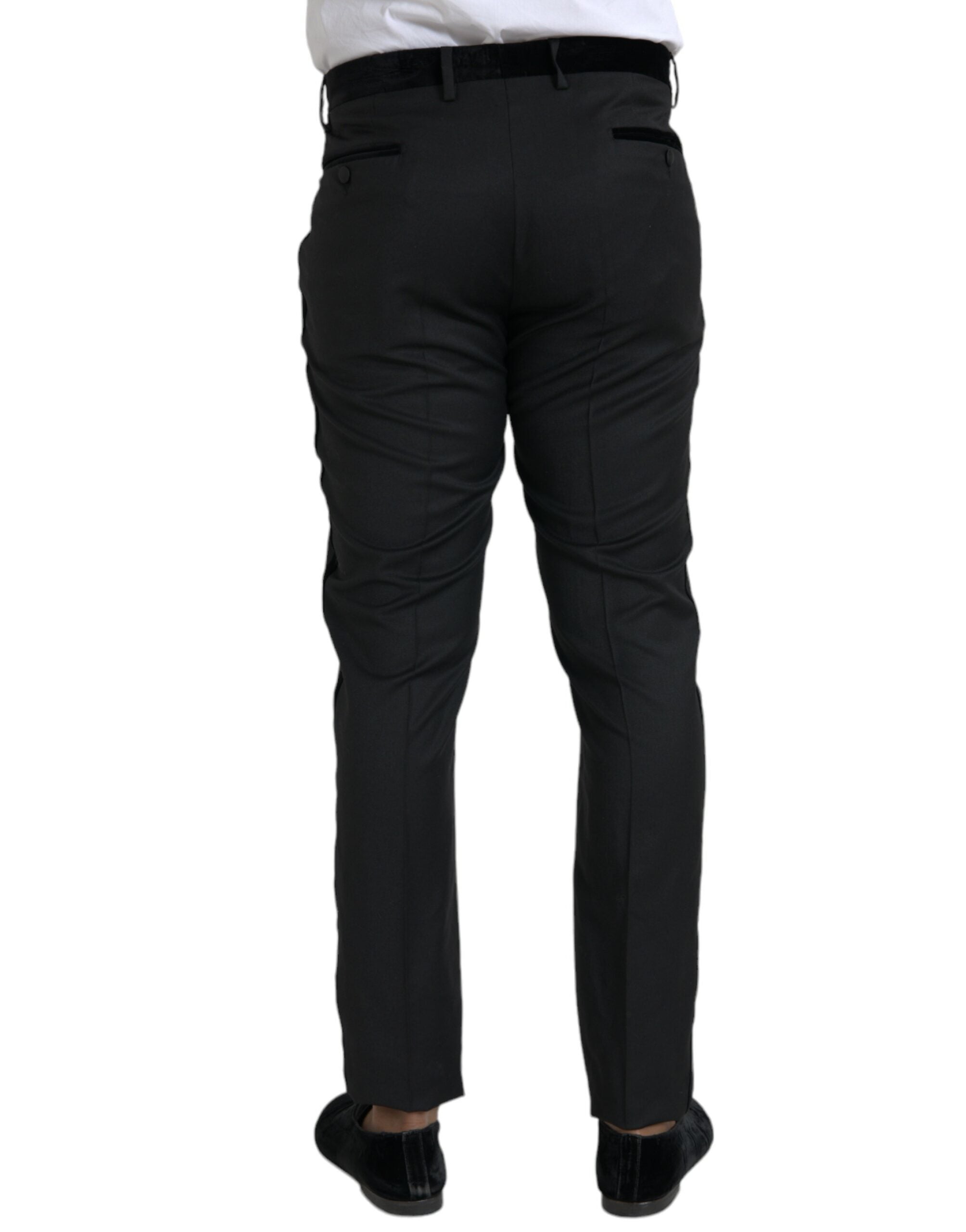 Zwarte zijden heren skinny broek
