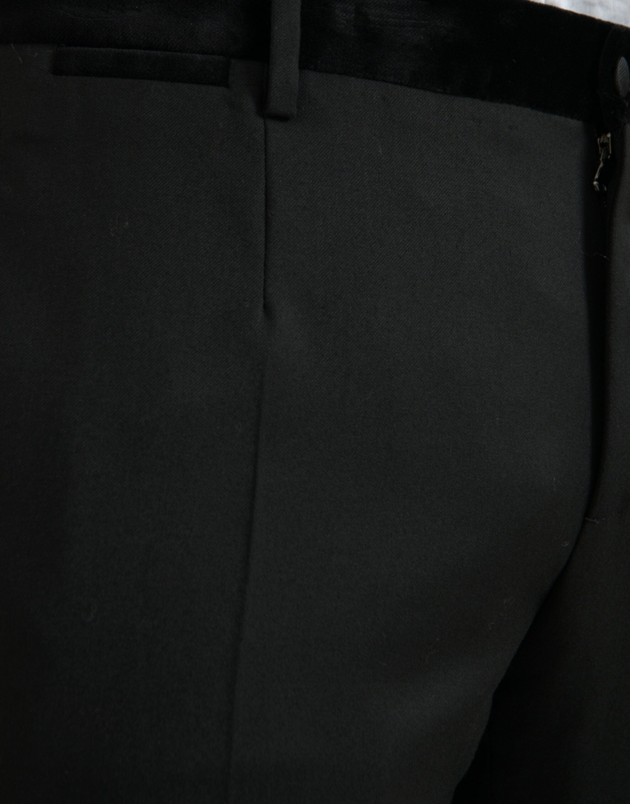 Zwarte zijden heren skinny broek